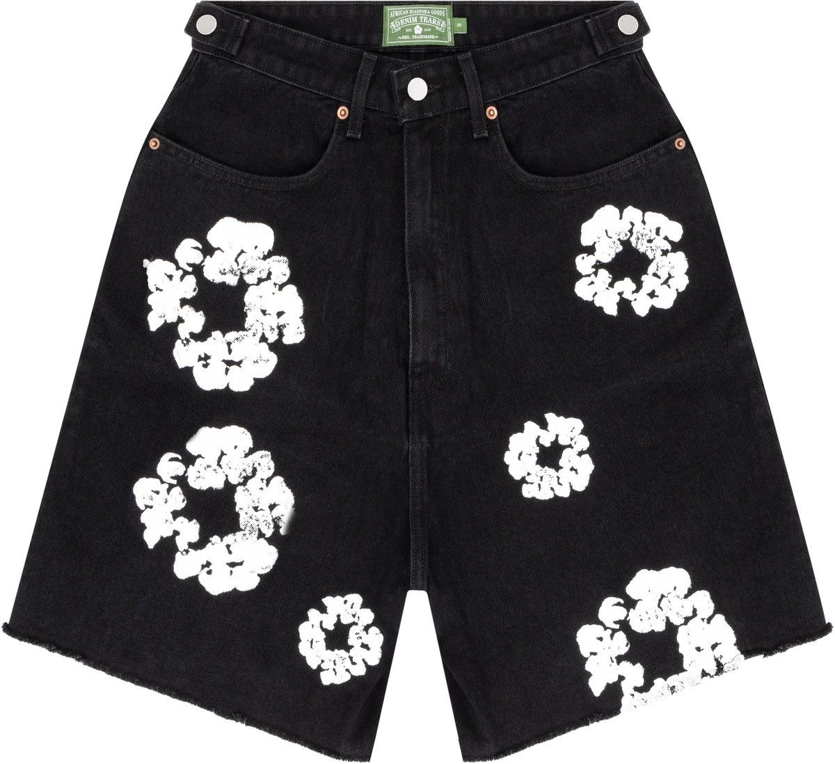 image of The Cotton Wreath Jean Short Black Xxl Denim Tears, Men's (Size 38)