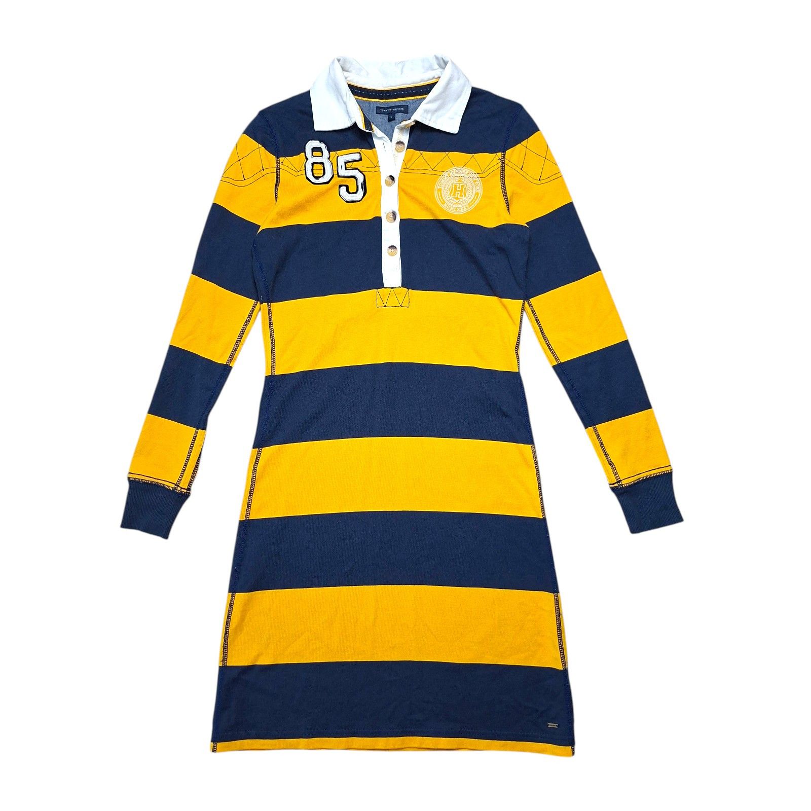 Tommy Hilfiger Vintage Tommy Hilfiger Rugby Mini Dress Navy&Yellow Striped Size S / US 4 / IT 40 - 1 Thumbnail