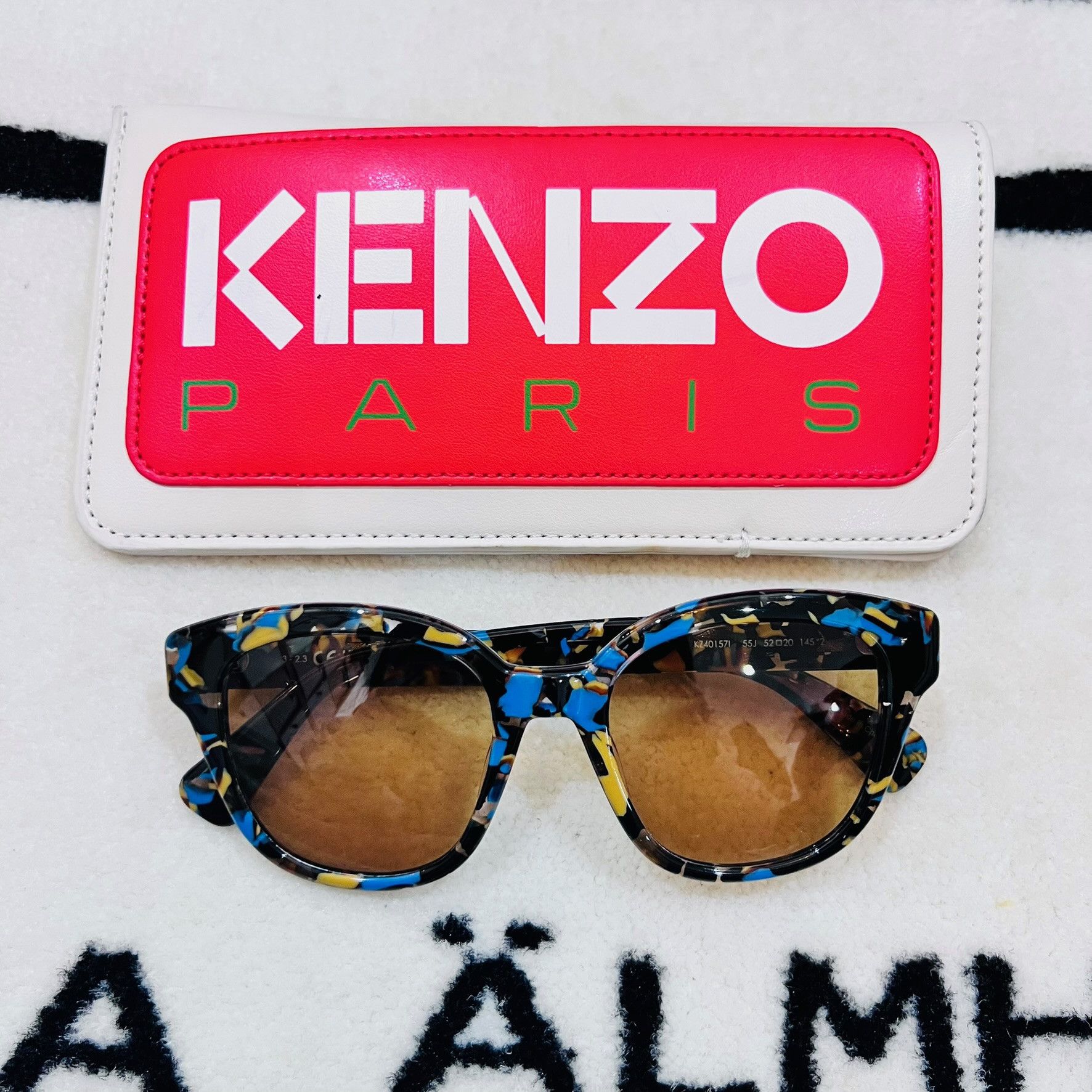Kenzo Kenzo Tortoiseshell Cat Eye Camo Blue Multi Color Sunglasses Size ONE SIZE - 1 Thumbnail