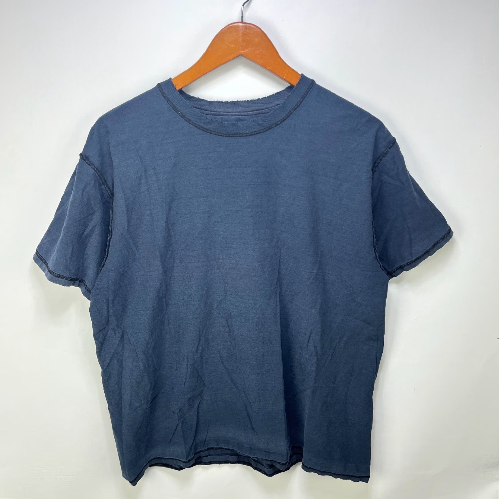 Sideout VINTAGE 90s Sun Faded Inside Out Blank Black T Shirt Large XL Men Shirt Crew Neck Short Sleeve Cotton Logo All Seasons Size US L / EU 52-54 / 3 - 2 Thumbnail