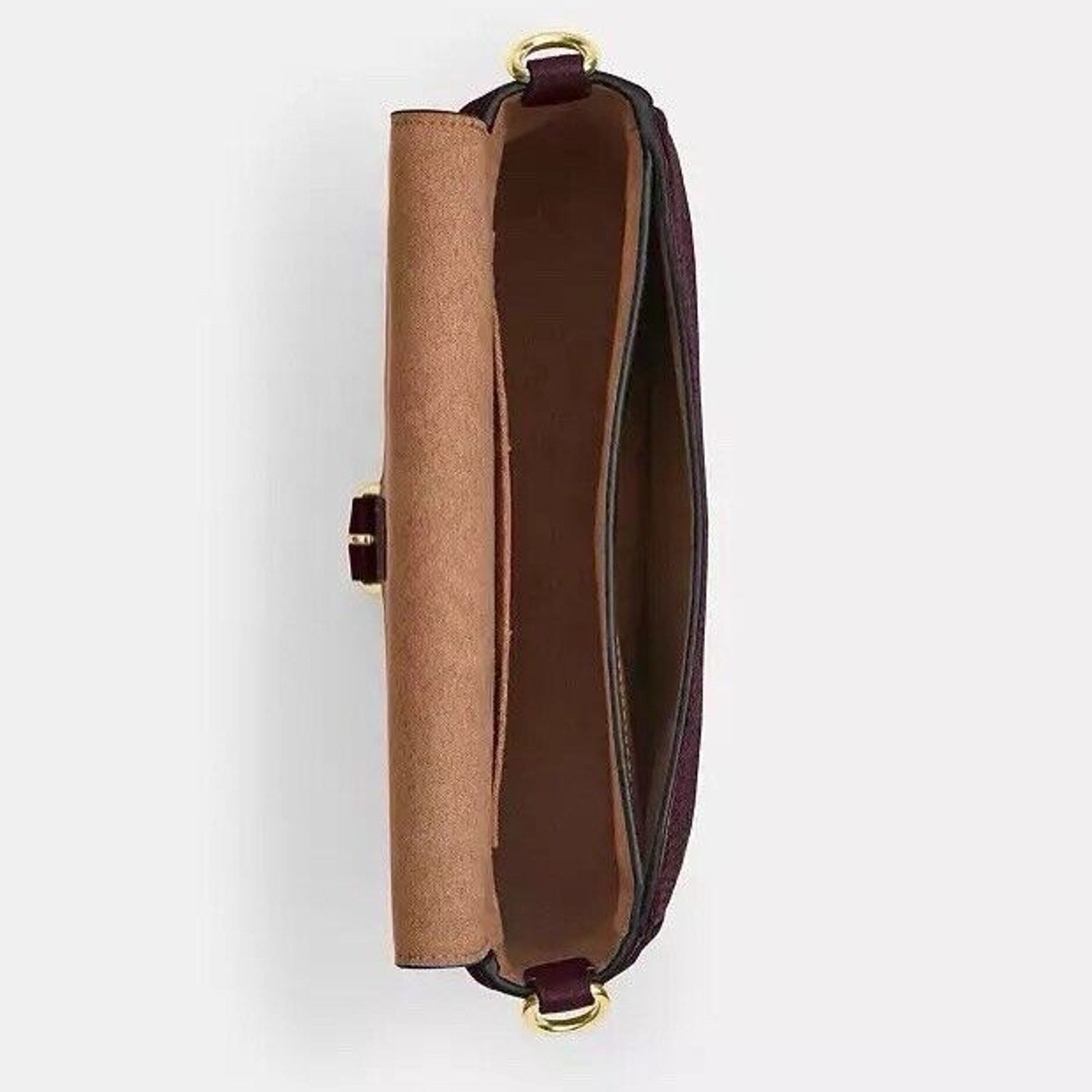 Coach NWT COACH Amelia Saddle Bag Shoulder Chalk CP107 Gold/Merlot Size ONE SIZE - 8 Thumbnail