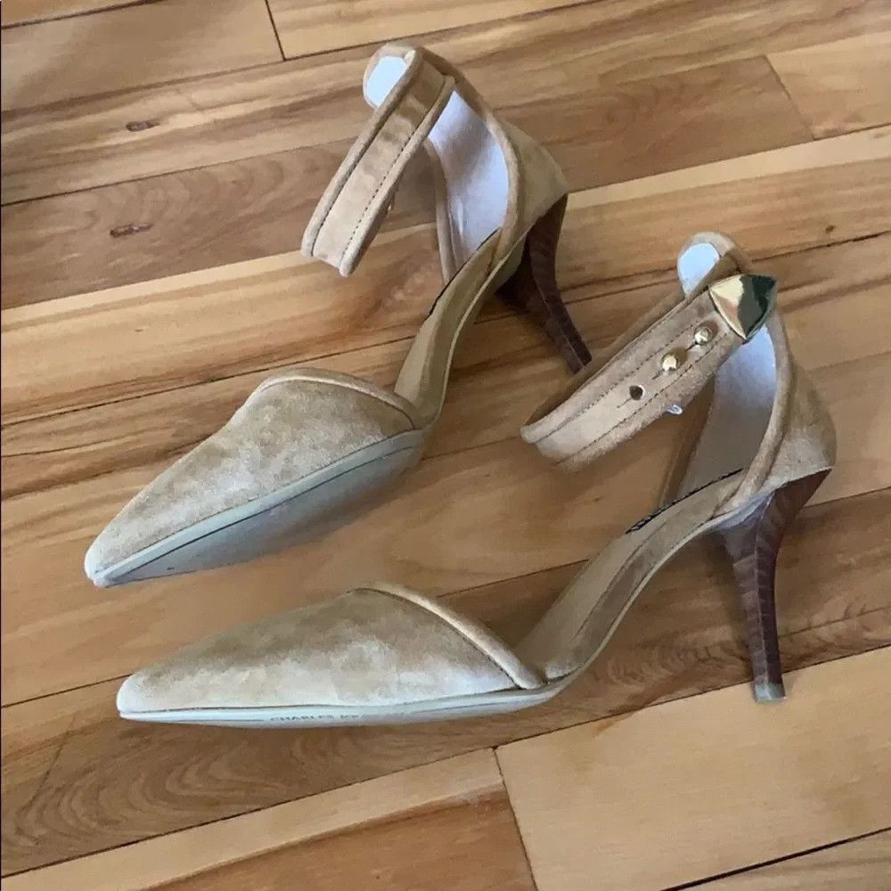 Charles Jourdan CharlesJourdan camel suede ankle strap pumps Size US 6.5 / IT 36.5 - 3 Thumbnail
