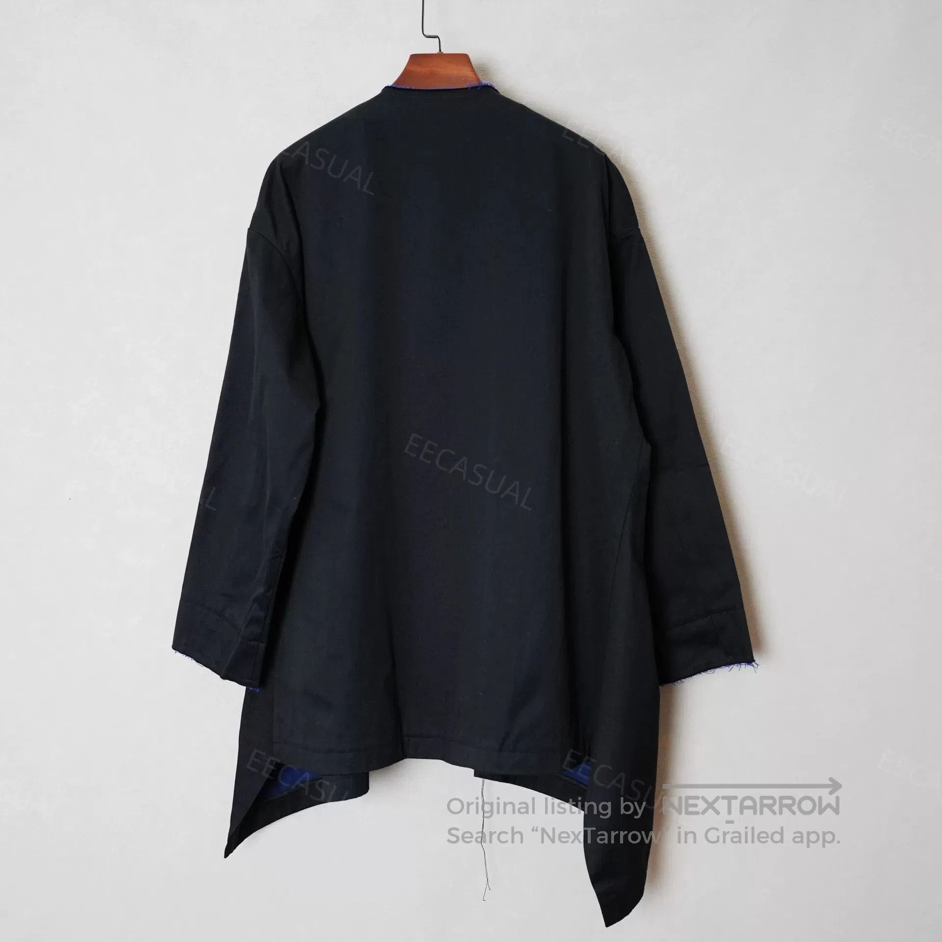 Y's Asymmetric Blue Trimmed Y's Coat. Size M / US 6-8 / IT 42-44 - 3 Thumbnail