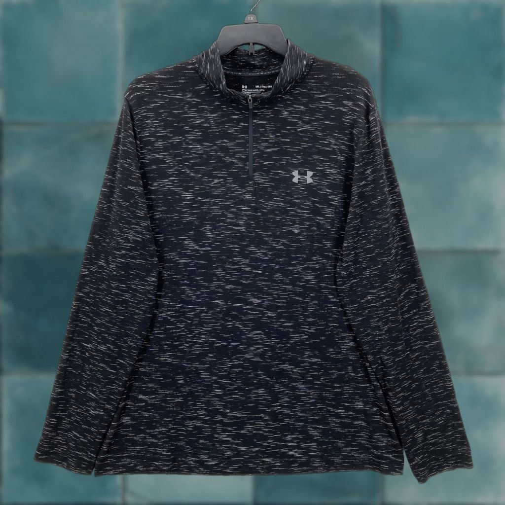 Under Armour Under Armour Pullover Mens 2XL Black Threadborne HeatGear Half Zip Athletic Top Size US XXL / EU 58 / 5 - 1 Thumbnail