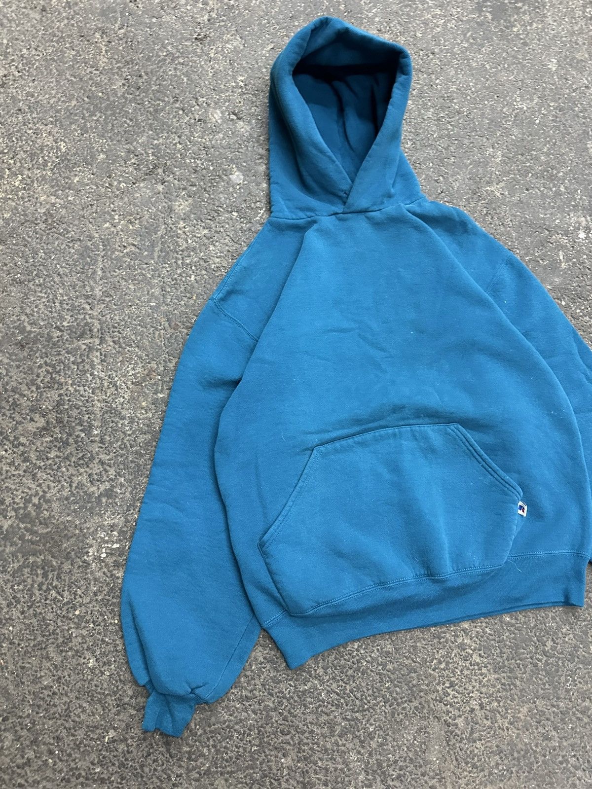 Other Y2K russell teal blank hoodie Size US L / EU 52-54 / 3 - 3 Thumbnail