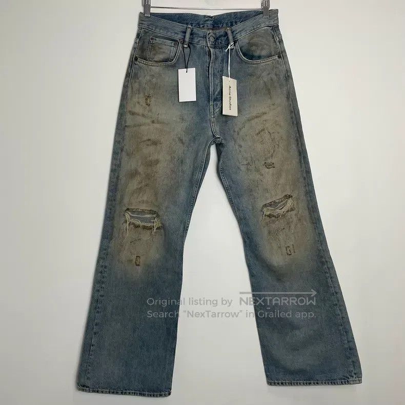 Acne Studios Acne Studios 2021M mud-dyed ripped denim pants Size US 31 - 1 Thumbnail