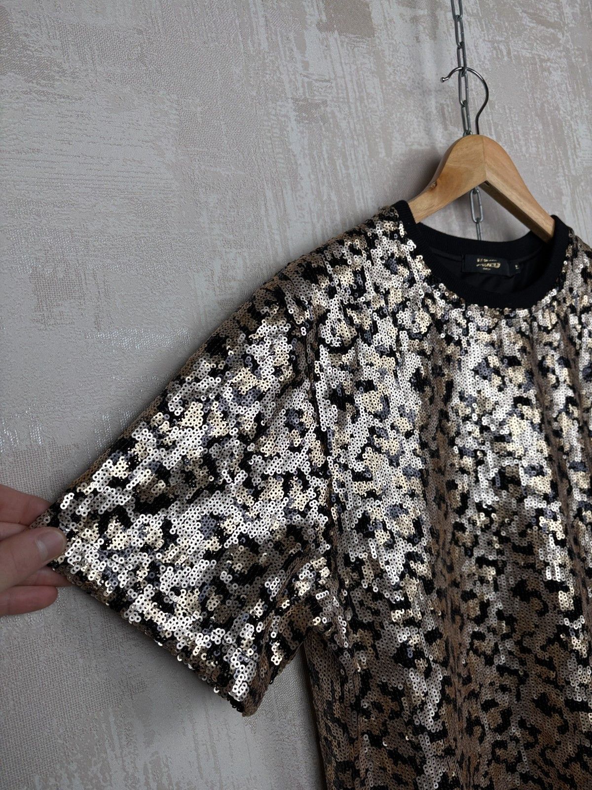 Jaded London Jaded London Sequin Top T-Shirt Gold Glam Party Festival Size US L / EU 52-54 / 3 - 6 Thumbnail