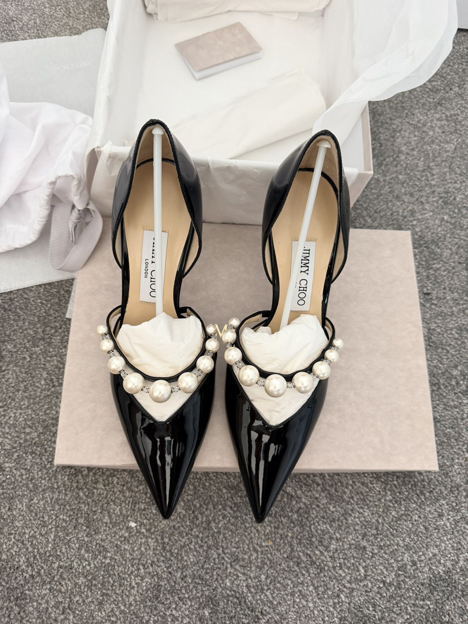 Jimmy Choo Jimmy Choo Aurelie 85 l 39 Black/ White Size US 9 / IT 39 - 3 Thumbnail