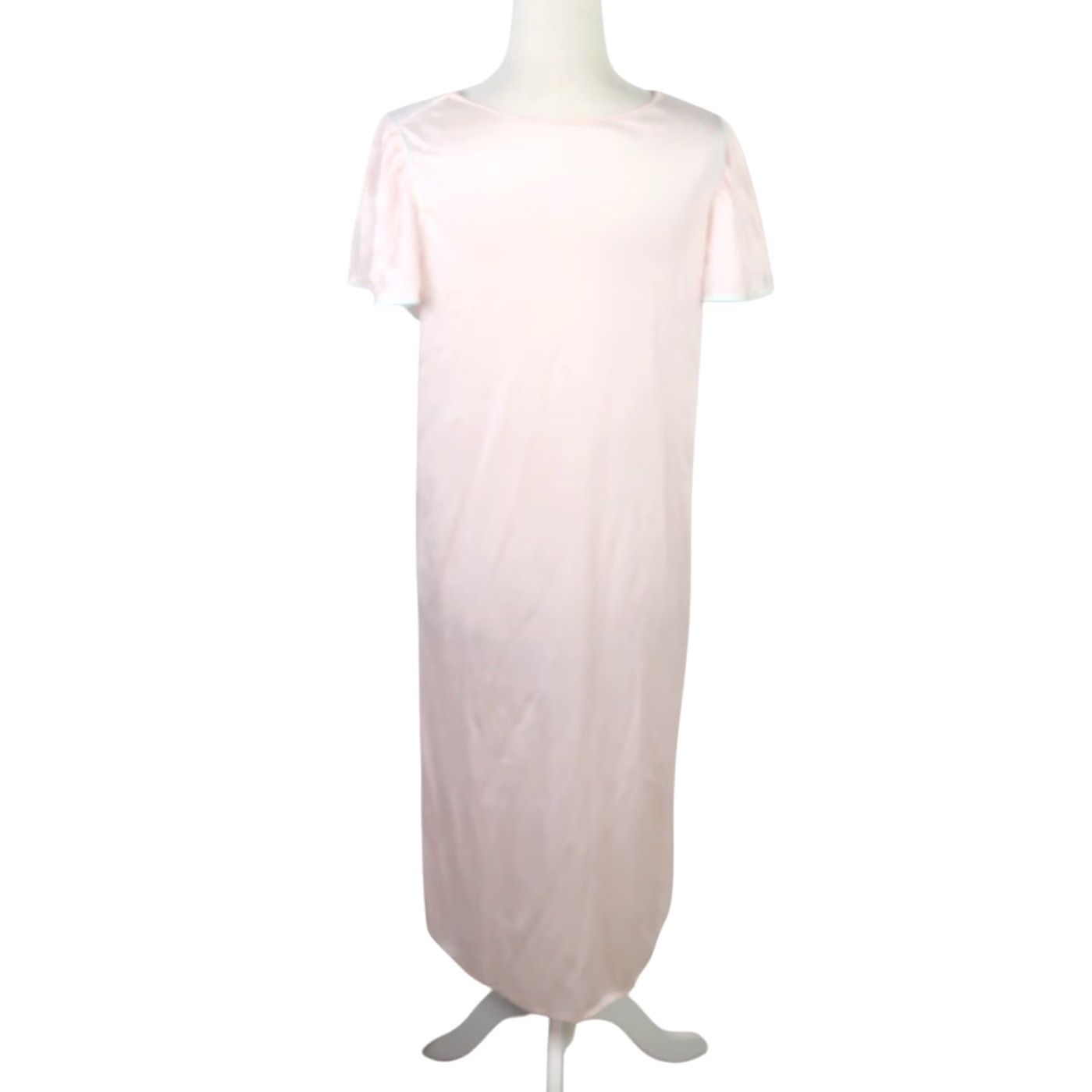Pinko VINTAGE 80s Val Mode Dress Midi Nightgown Pink Quilted Trim Short Sleeve M Womens Nightgown Dress Size M / US 6-8 / IT 42-44 - 4 Thumbnail
