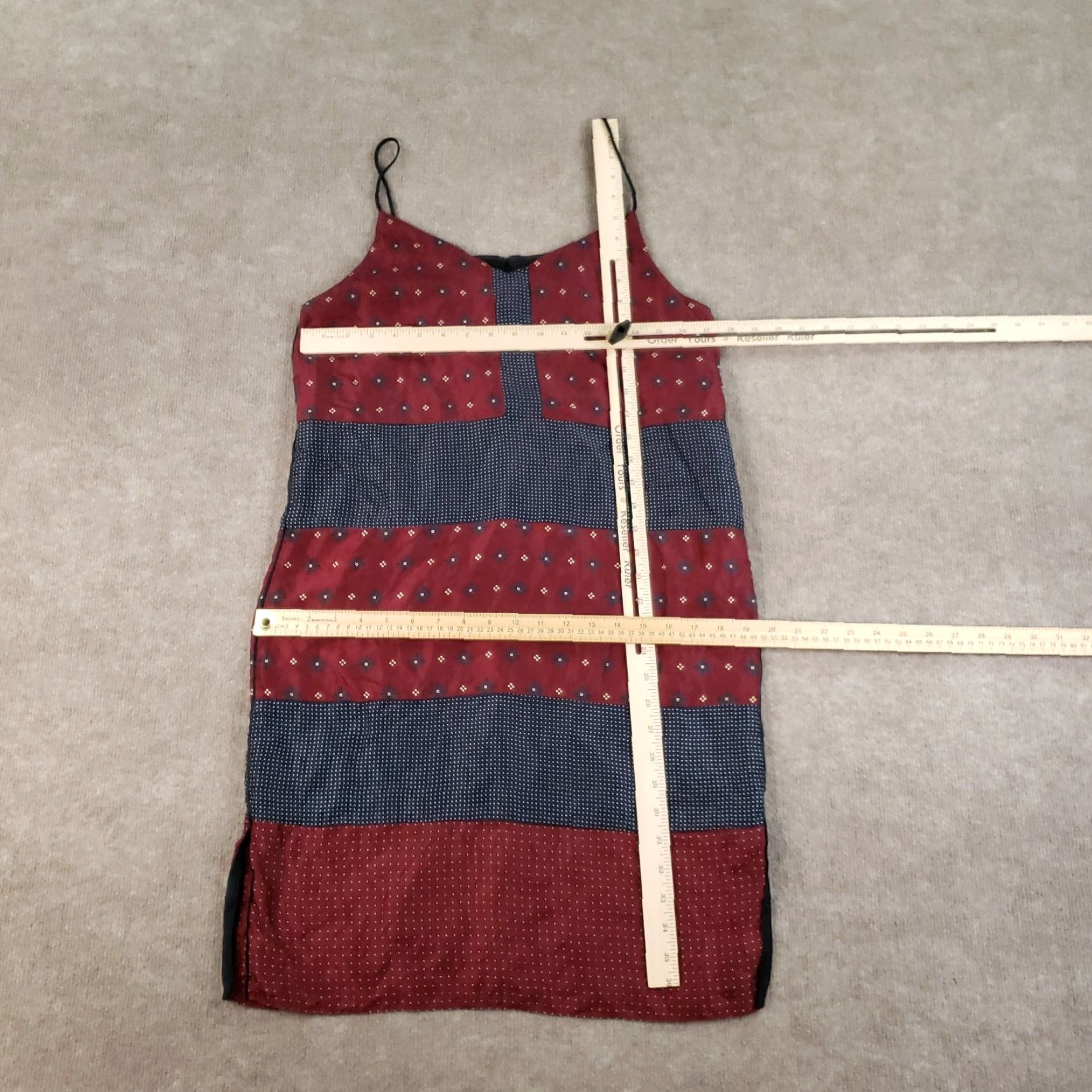 Rag & Bone Rag & Bone Silk Slip Dress Womens Size 6 Red Geometric Lightweight Sleeveless Size M / US 6-8 / IT 42-44 - 2 Thumbnail