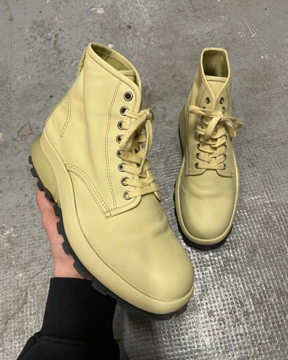 Jil Sander Ivory Ankle Boots