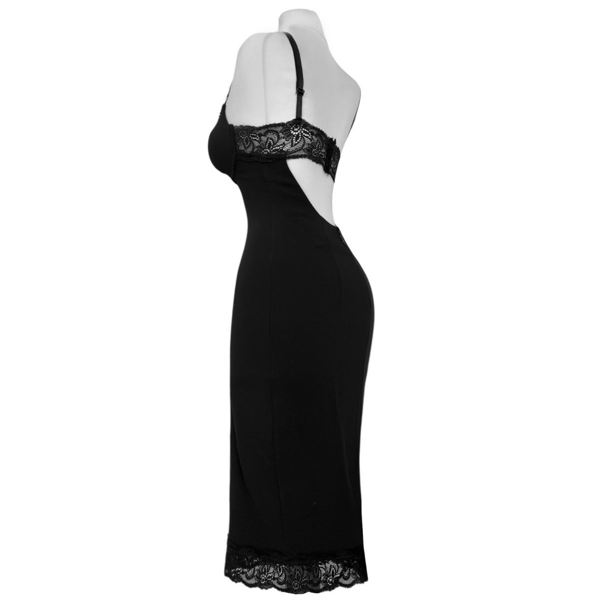 Dolce & Gabbana Dolce & Gabbana Runway Black Lace-Trim Midi Dress Size S / US 4 / IT 40 - 5 Thumbnail