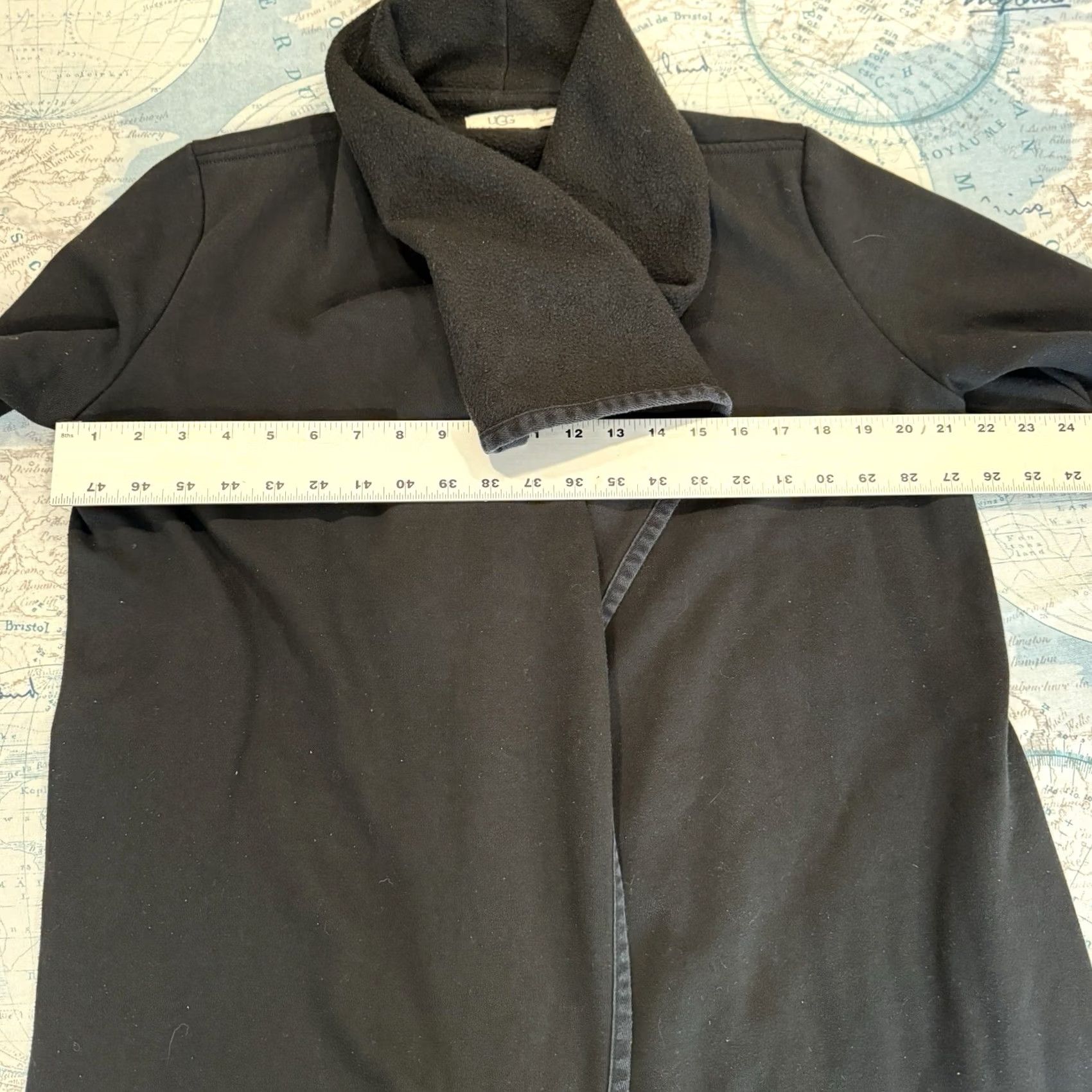 Ugg UGG Jacket Black Cardigan Long Fleece Wrap Open-Knit Drape Front Womens M Cozy Boho Outerwear Size M / US 6-8 / IT 42-44 - 4 Thumbnail