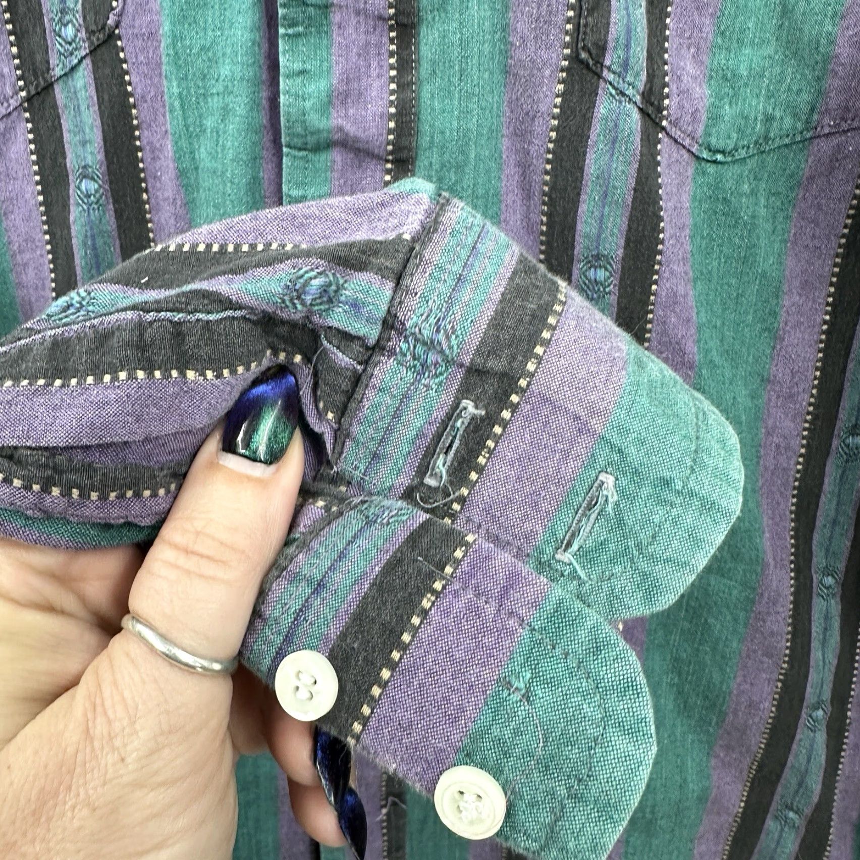 Wrangler Vintage Wrangler Cowboy Shirt Men Size 16.5 Purple Geometric Long Sleeve Button-Up 90s Casual Size US L / EU 52-54 / 3 - 7 Thumbnail