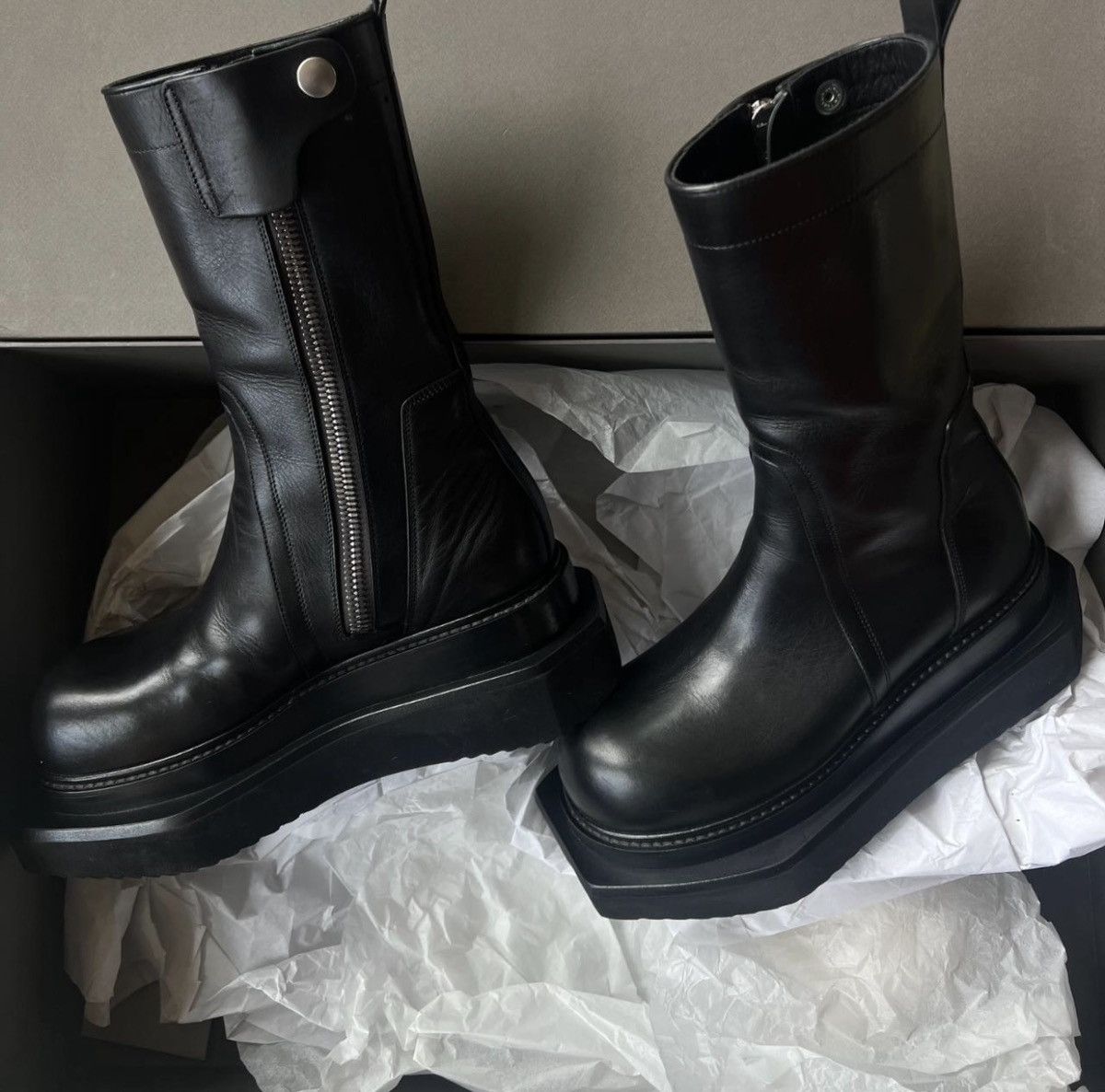 Rick Owens Rick Owens Creeper Turbo Cyclops Boots — Black Leather Size US 8 / IT 38 - 4 Thumbnail