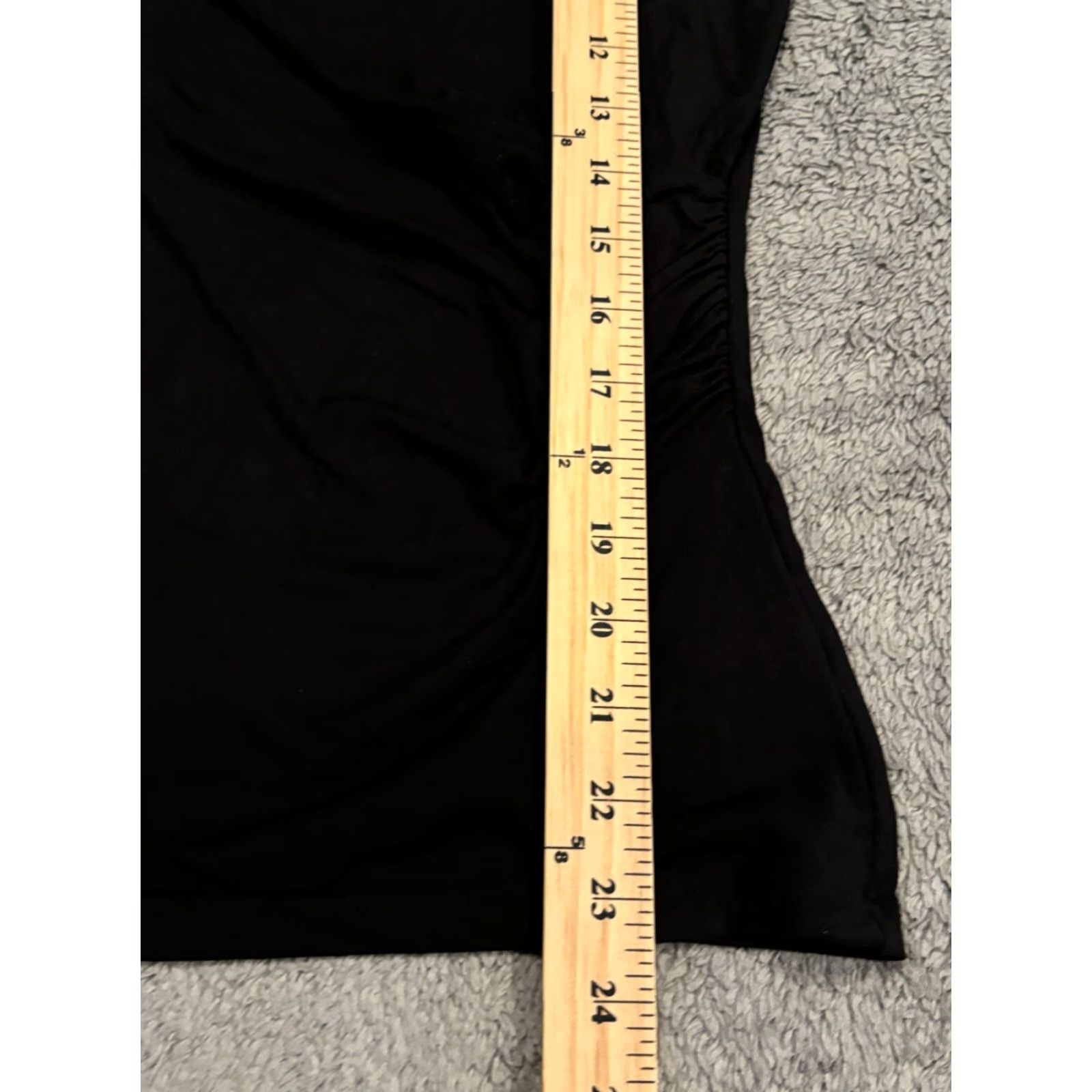 Talbots Talbots Petites Shirt Womens PS Small Black Faux Wrap Ruched Side Short Sleeve Size S / US 4 / IT 40 - 5 Thumbnail
