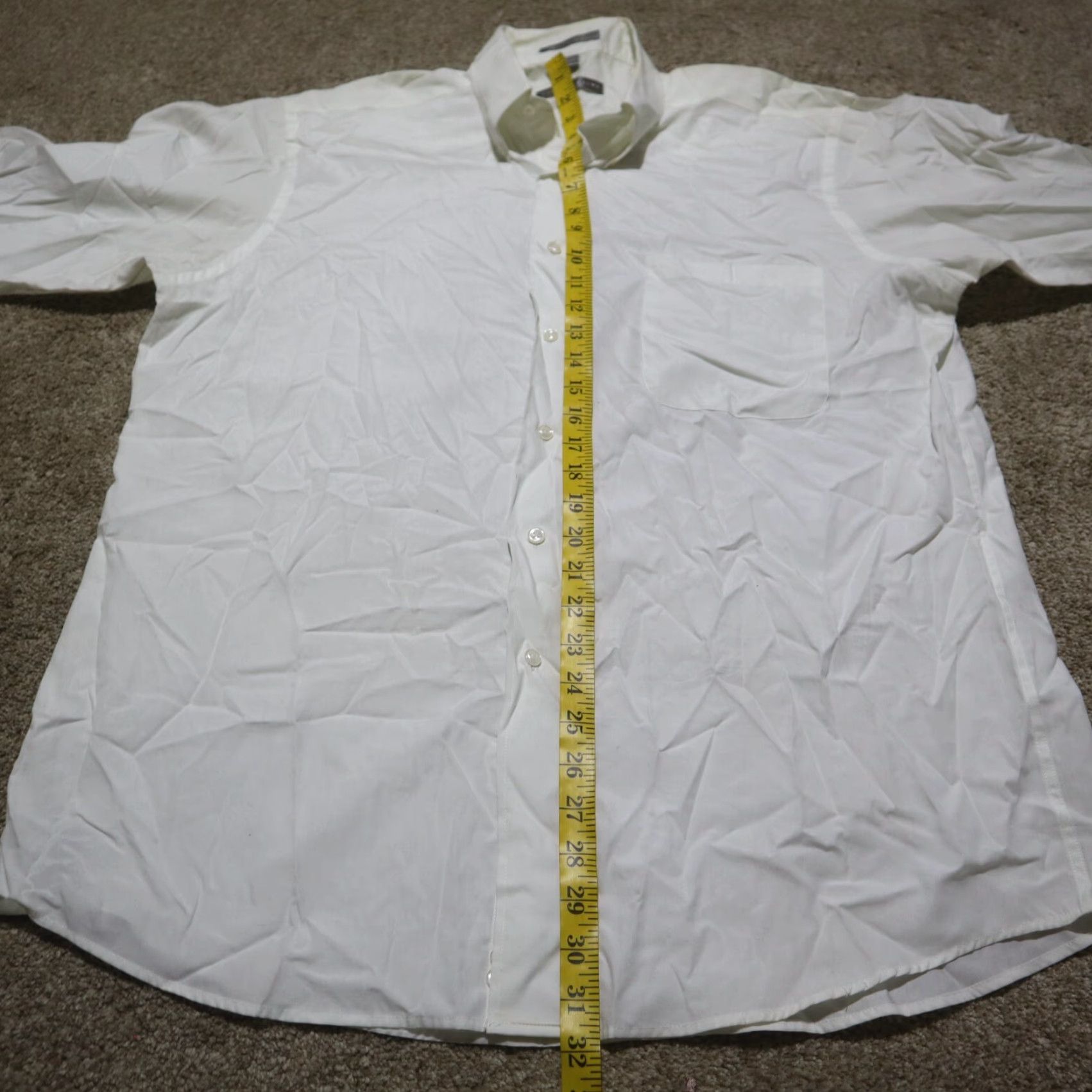 Geoffrey Beene Geoffrey Beene Shirt White Solid Long Sleeve Button-Up Adult Men's L Size US XL / EU 56 / 4 - 6 Thumbnail
