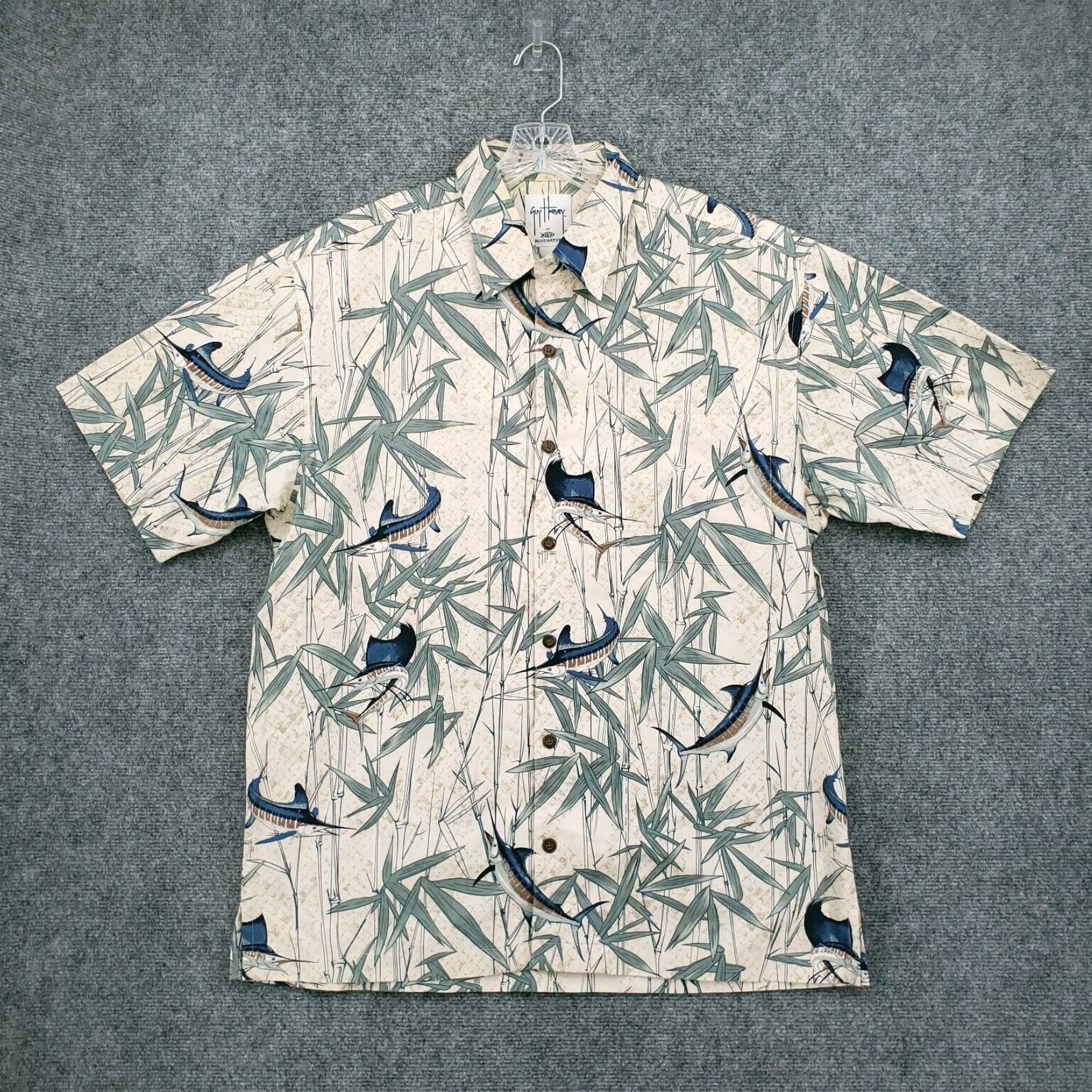 Veste De Pêche Guy Harvey X AFTCO – Bleu, Taille L, Doublée Téflon, Vintage