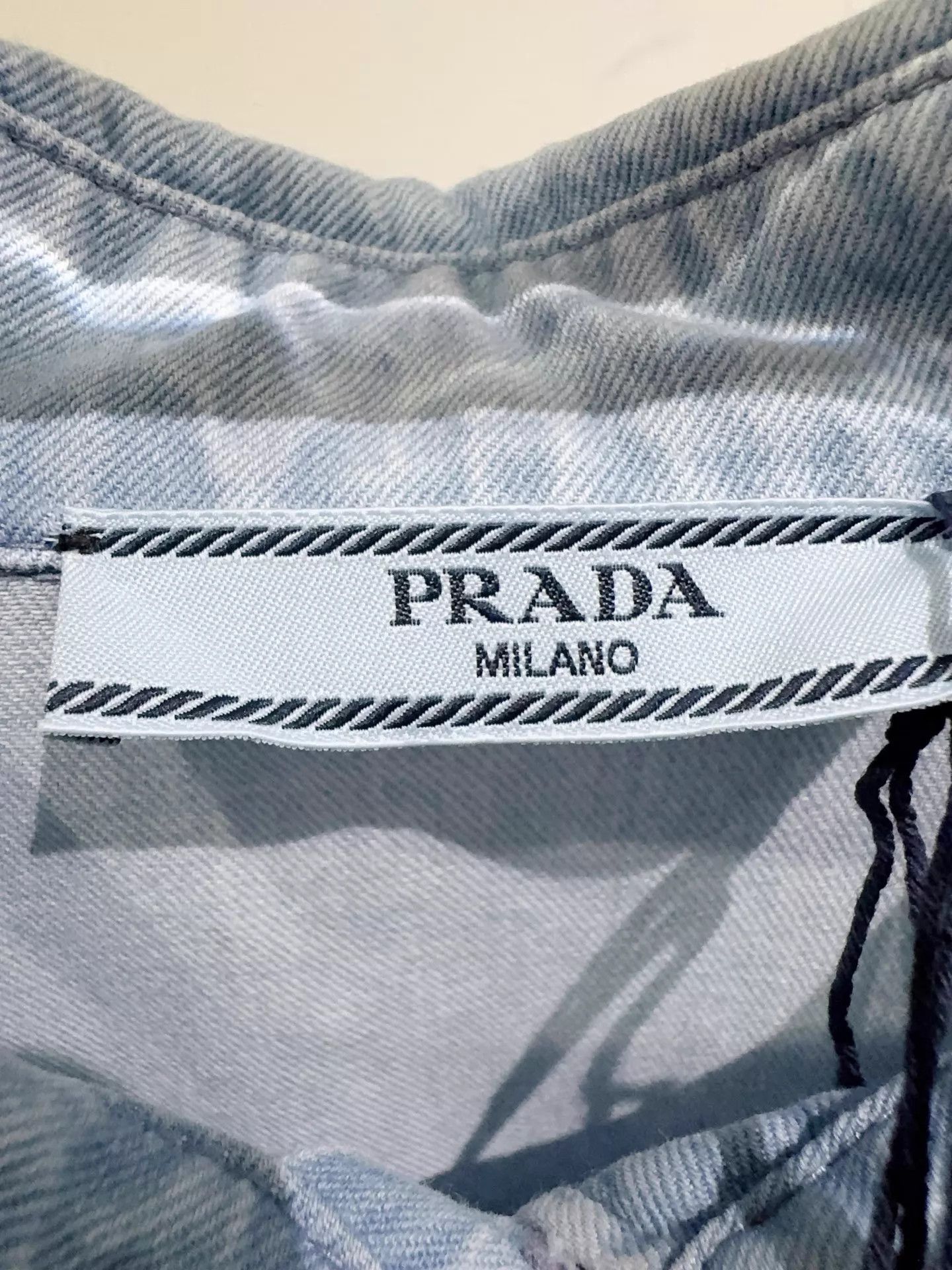 Prada Prada New 40 Vintage Wash Soft Denim Shirt Size S / US 4 / IT 40 - 3 Thumbnail