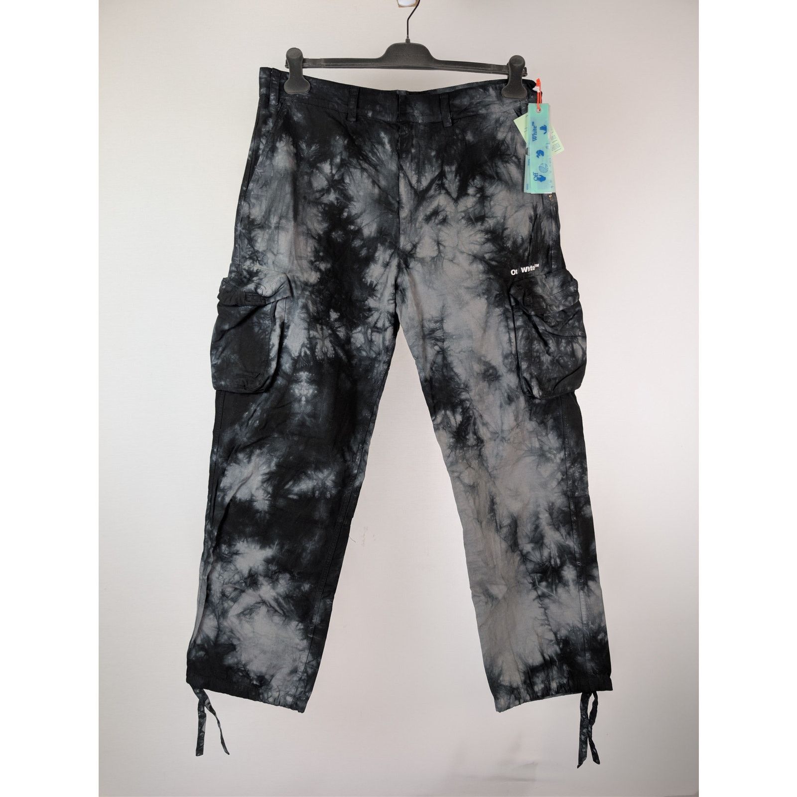 Off-White o1rshd1 Bounce Tie Dye Ripstop Cargo Pants Warm Grey / White Size US 38 / EU 54 - 1 Thumbnail