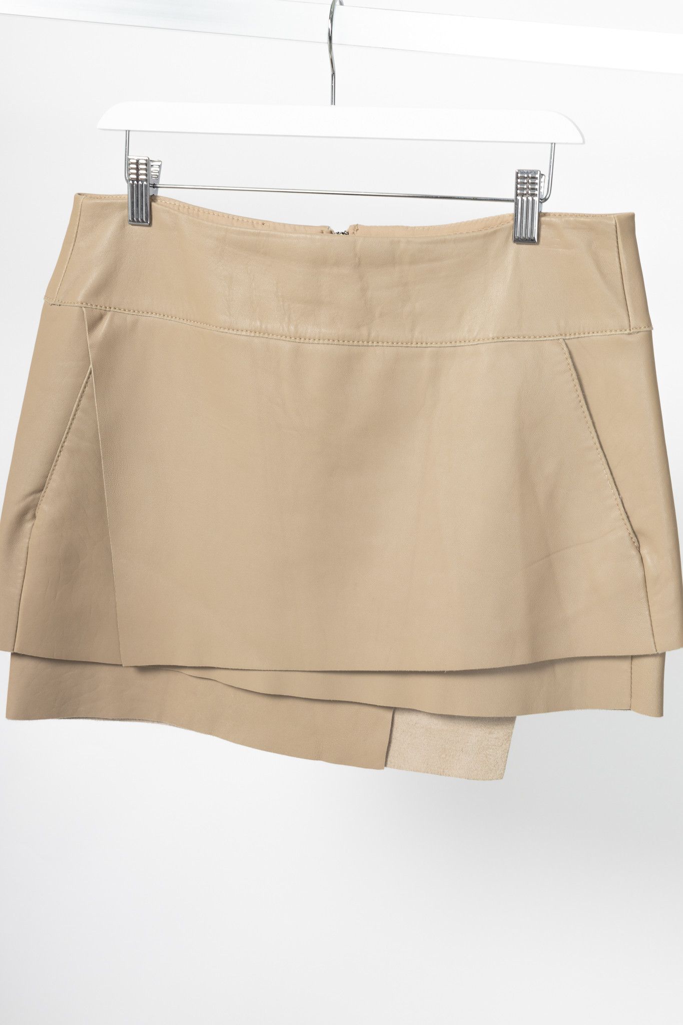 Helmut Lang Helmut Lang AW14 Field Petal Leather Asymmetrical Mini Skirt Size 28" / US 6 / IT 42 - 3 Thumbnail