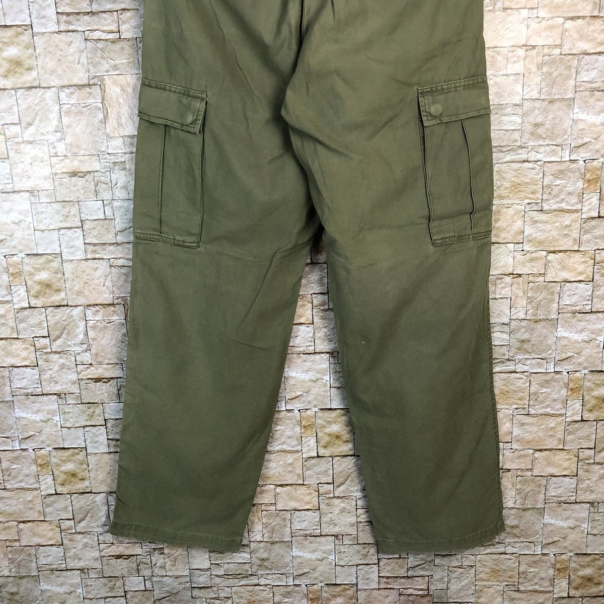 Japanese Brand Back Number Green Cargo Multipocket Pants #A734 Size US 31 - 15 Thumbnail