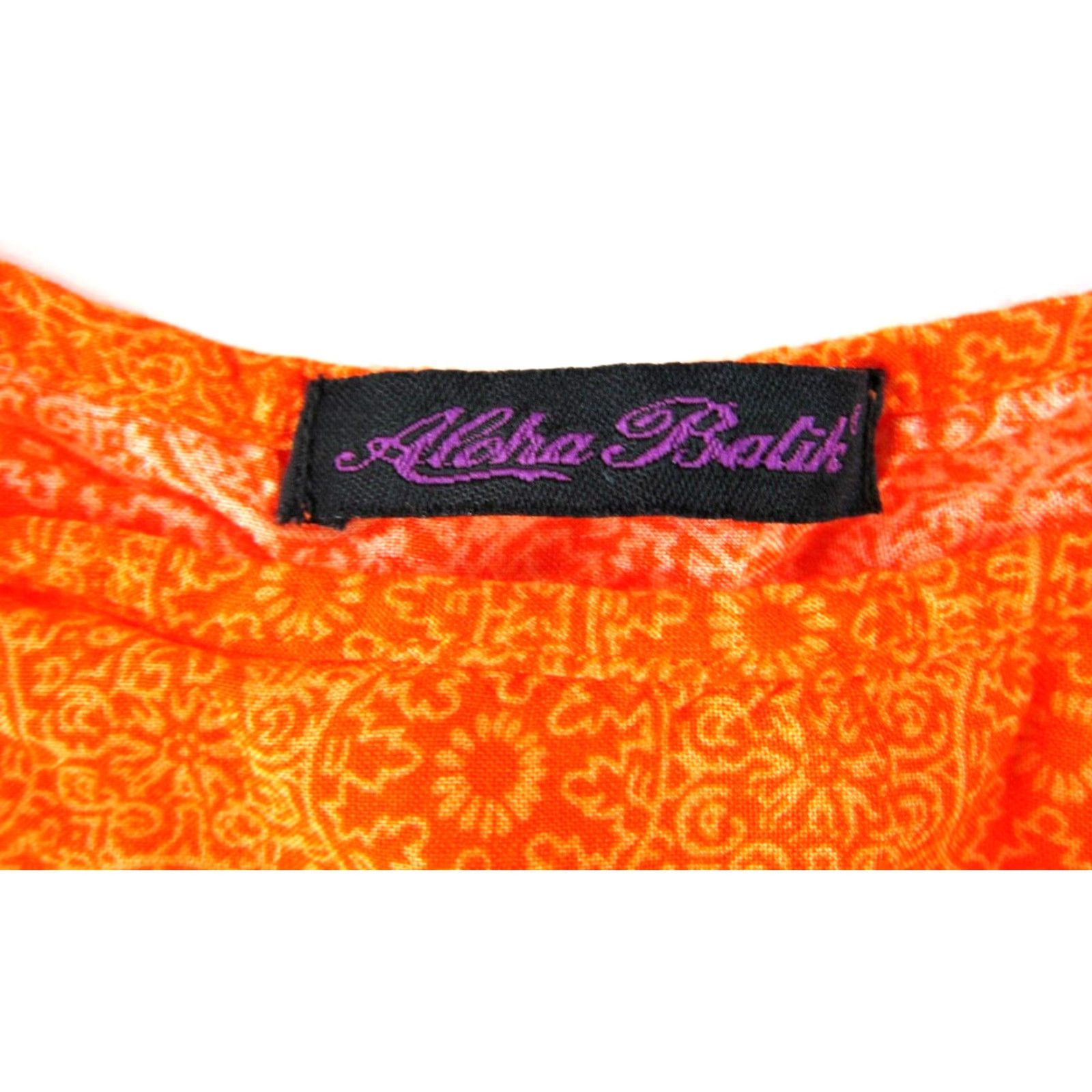 Vintage Vintage Aloha Batik 100% Rayon Orange Blue Hawaiian Floral Tank Dress S-M Womens Size S / US 4 / IT 40 - 3 Thumbnail