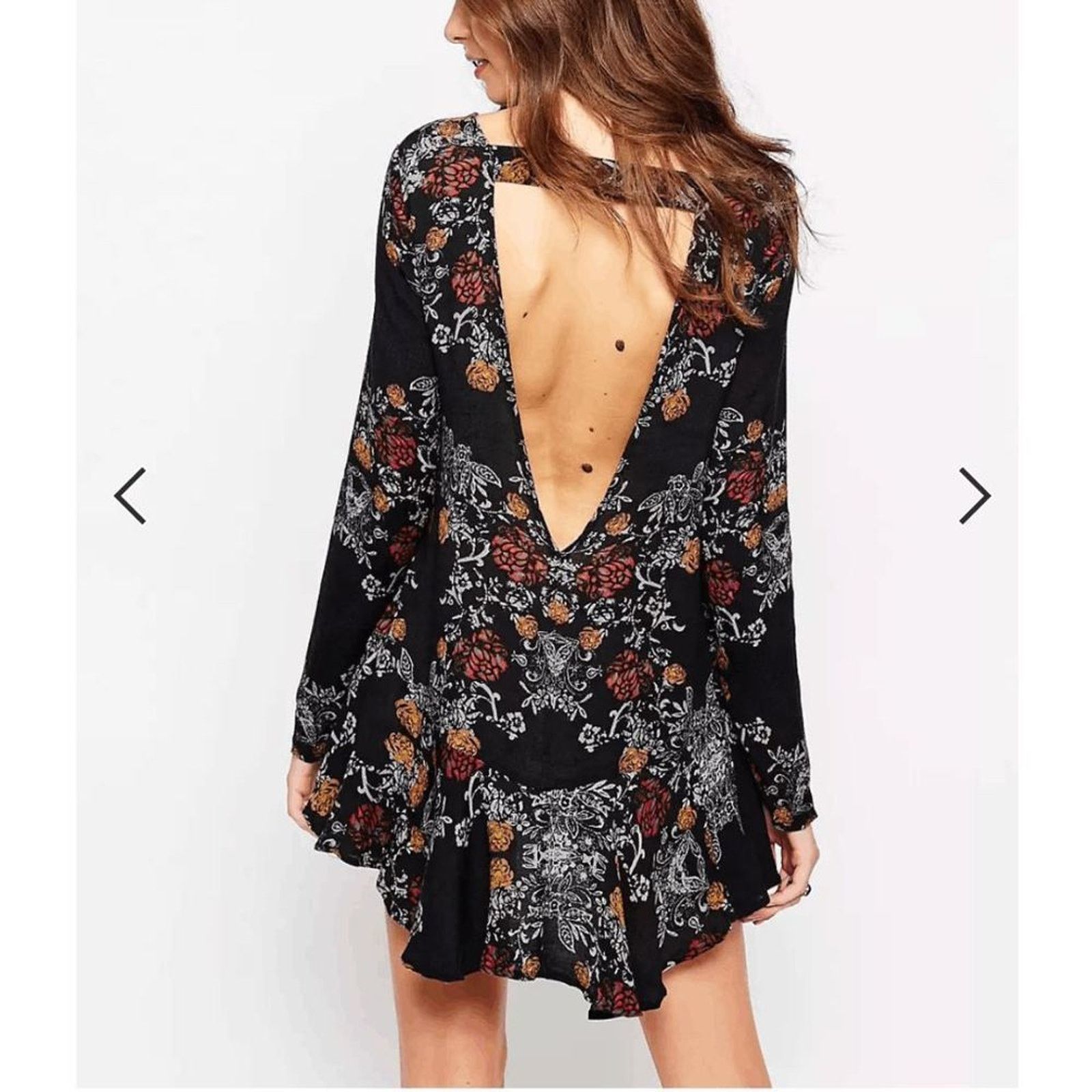 Free People Free People Smooth Talker Tunic Dress Black Floral, Small Size S / US 4 / IT 40 - 2 Thumbnail