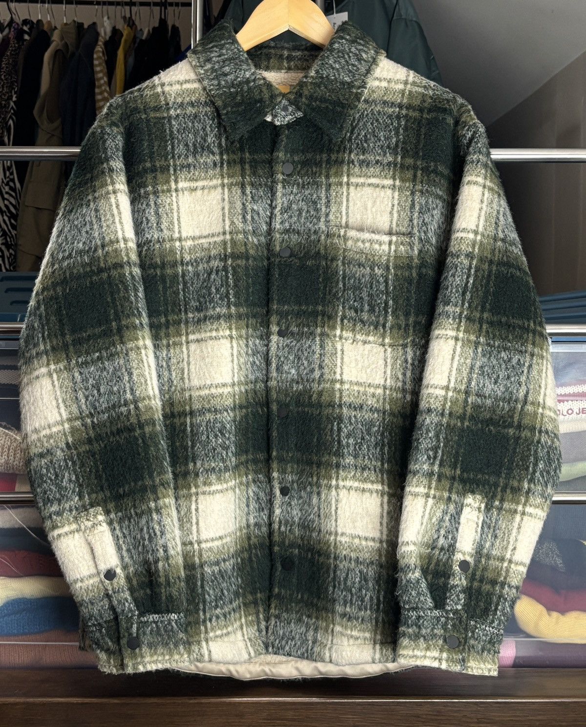 Kith KITH Sheridan Plaid Sherpa Overshirt Winter Jacket Fleece Size US L / EU 52-54 / 3 - 1 Thumbnail