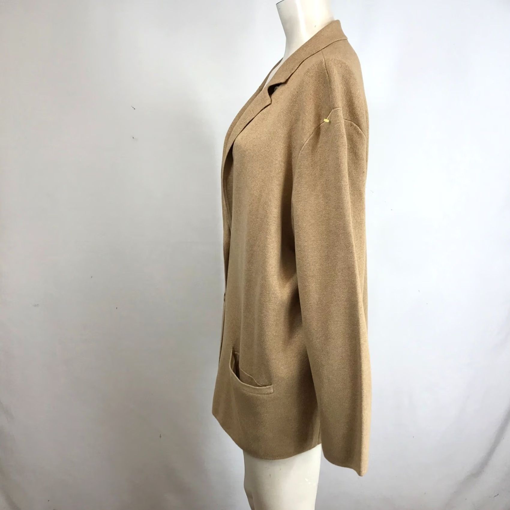 Lands' End Lands End Women Blazer Cardigan Knit Tan Cotton XL Preppy Jacket Womens Size XL / US 12-14 / IT 48-50 - 6 Thumbnail