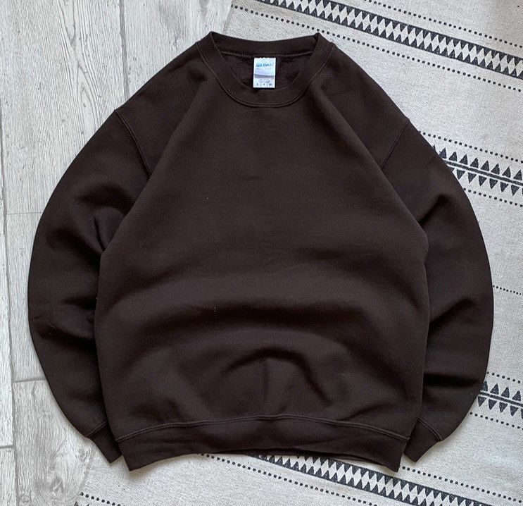 Hanes 🤎 Vintage Y2K Blank Brown Sweatshir Gildan Russel Size US S / EU 44-46 / 1 - 7 Thumbnail