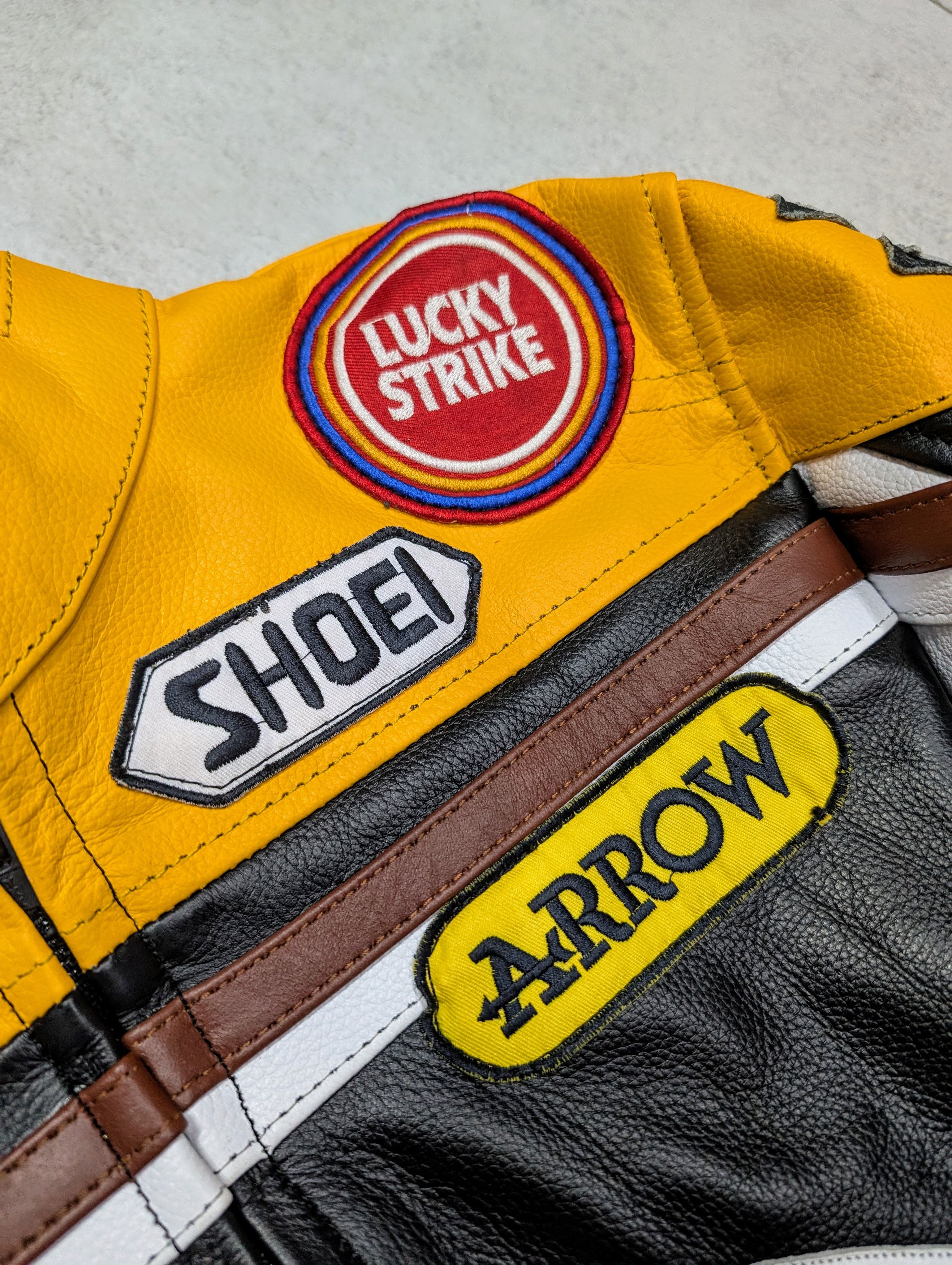 Vintage 🔥 LUCKY STRIKE 🔥 Leather Jacket Vintage Racing Size M / US 6-8 / IT 42-44 - 5 Thumbnail