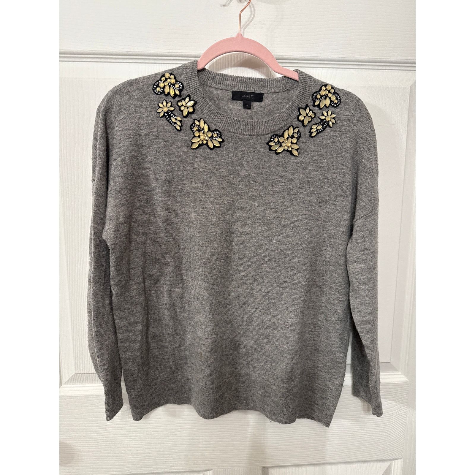 J.Crew J. Crew Wool & Viscose Blend Embellished Front Sweater, M Size M / US 6-8 / IT 42-44 - 1 Thumbnail