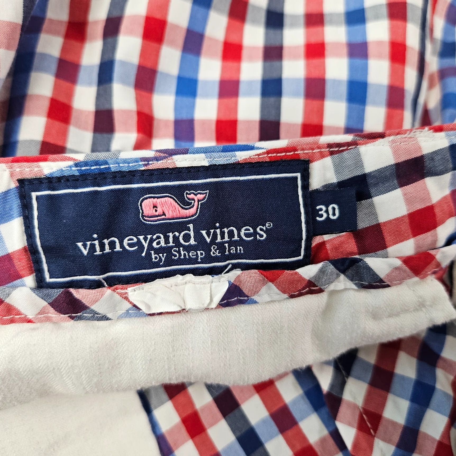 Vineyard Vines VINEYARD VINES Mens Shorts Sz 30 Red Plaid Pockets Chino Casual Sandal? Size US 30 / EU 46 - 3 Thumbnail