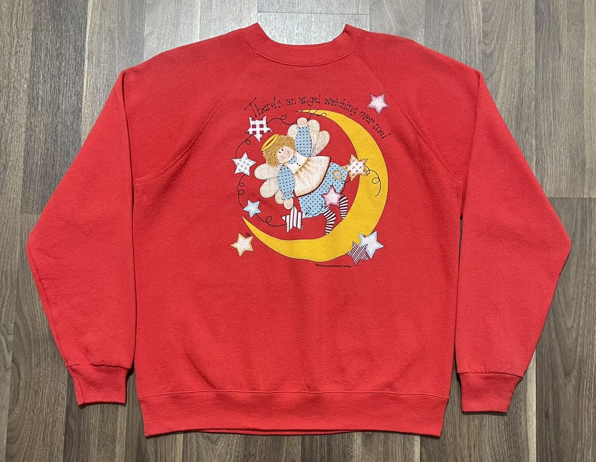 Vintage 80s Vintage Quote Jumper “there an angel watching over me” Size US L / EU 52-54 / 3 - 1 Thumbnail