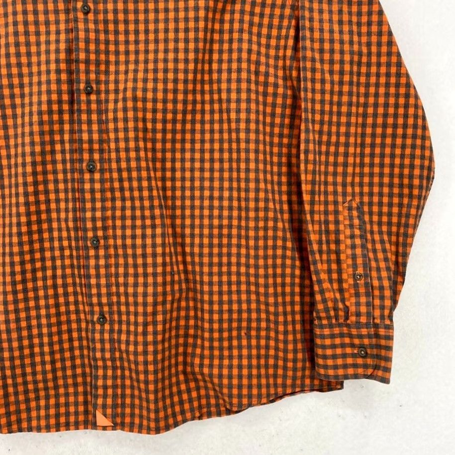 UNTUCKit UNTUCKit Flannel Shirt Mens 2XL Regular Fit Orange Gray Gingham Plaid Camp Shirt Size US XXL / EU 58 / 5 - 3 Thumbnail