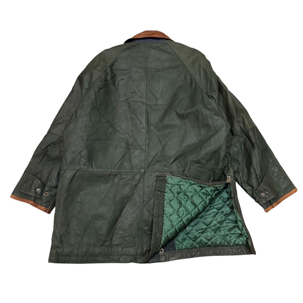 Genuine Leather Vtg Gruno & Chardin Leather Field Jacket Dark Forest Green Size US XL / EU 56 / 4 - 7 Thumbnail
