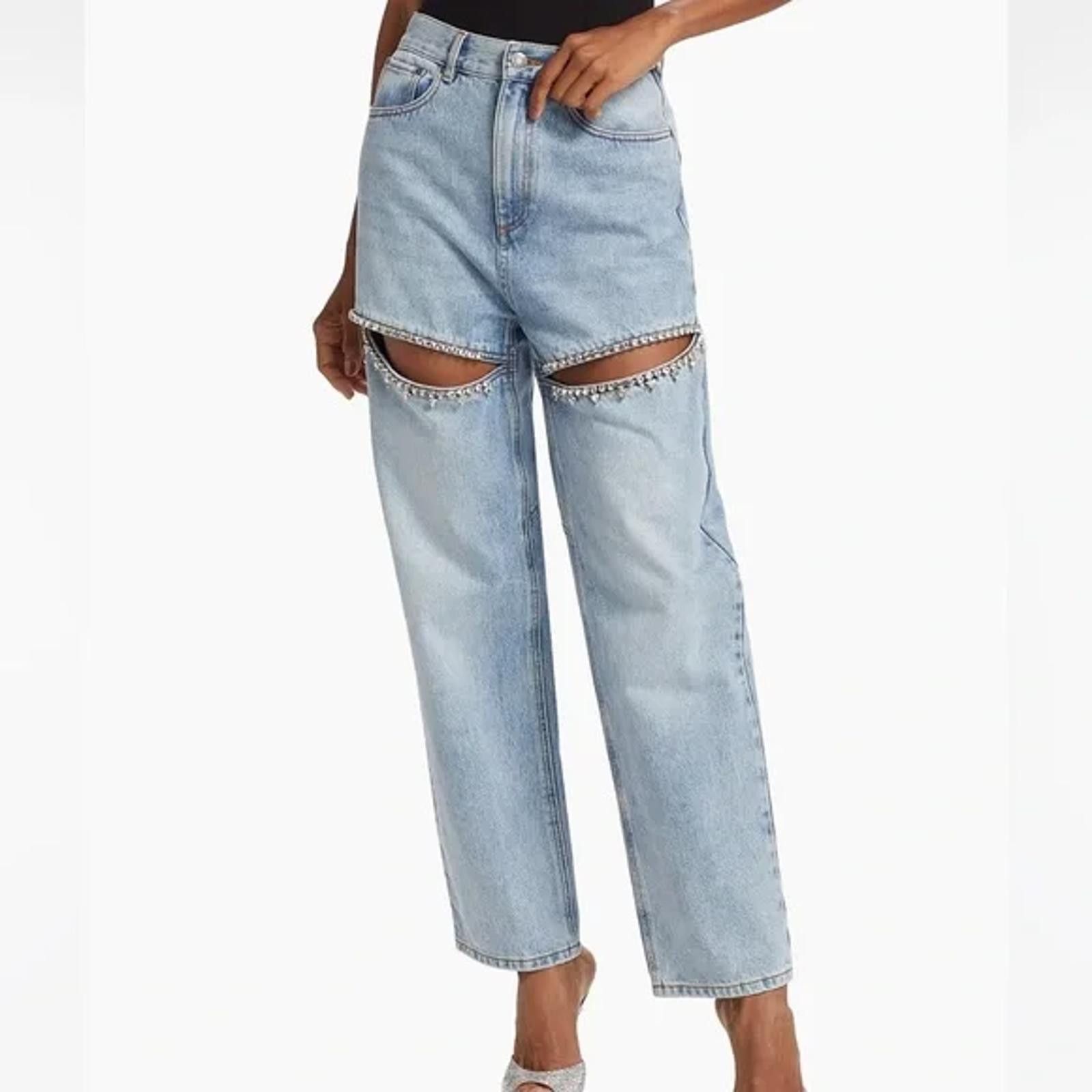 Other Torn by Ronny Kobo Light Wash Distressed Cutout Jeans Size 30" / US 8 / IT 44 - 1 Thumbnail