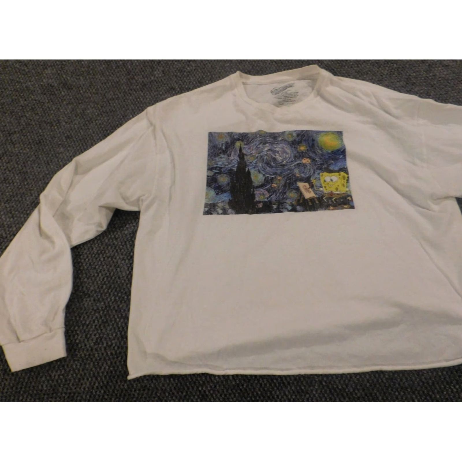 Vintage Spongebob Squarepants Shirt Womens XL White Long Sleeve Cartoon Shirt Size XL / US 12-14 / IT 48-50 - 3 Thumbnail