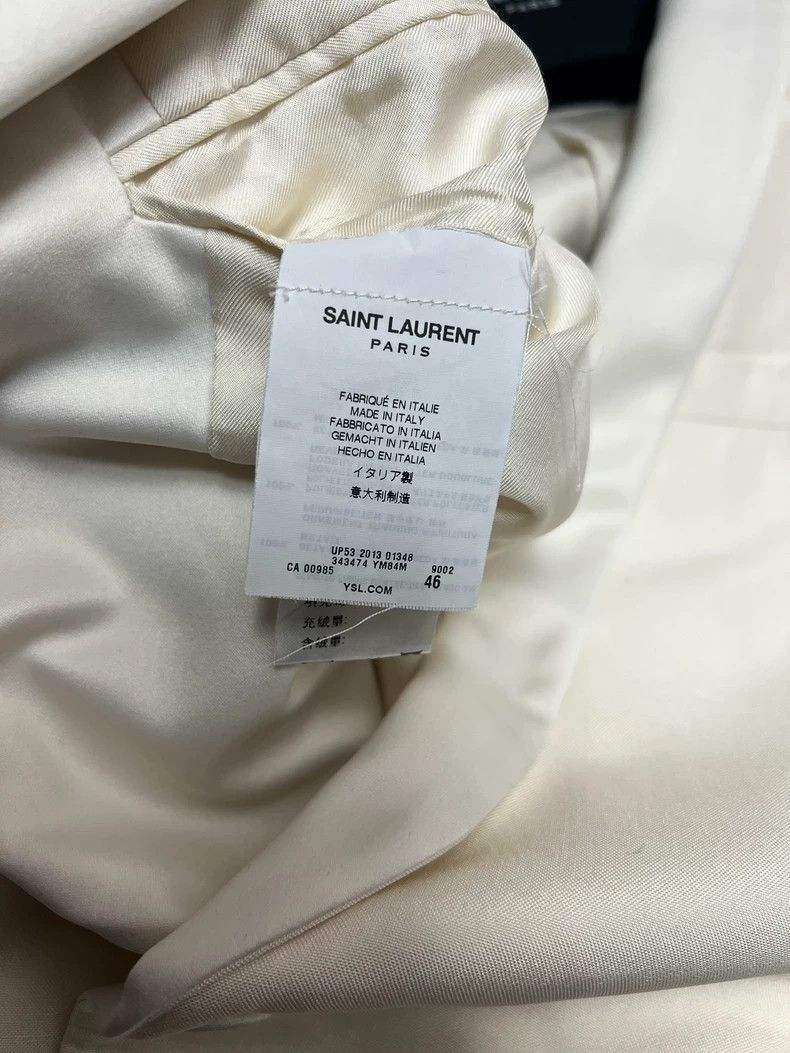 Saint Laurent Paris Saint Laurent White Silk Smoking Jacket-2507 Size US L / EU 52-54 / 3 - 2 Thumbnail