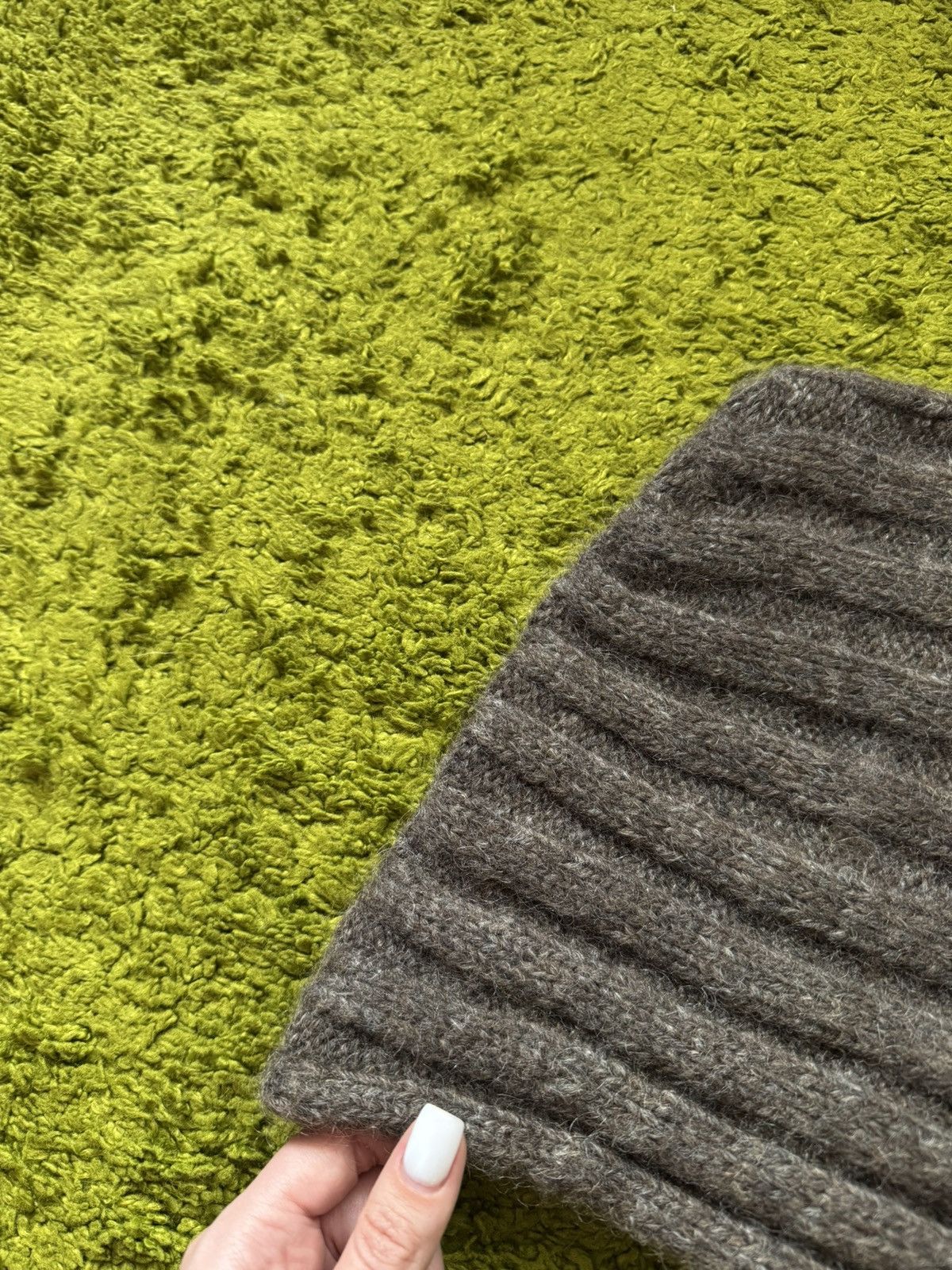 Isabel Benenato Isabel Benenato avant garde mohair alpaca blend ribbed hat Size ONE SIZE - 3 Thumbnail