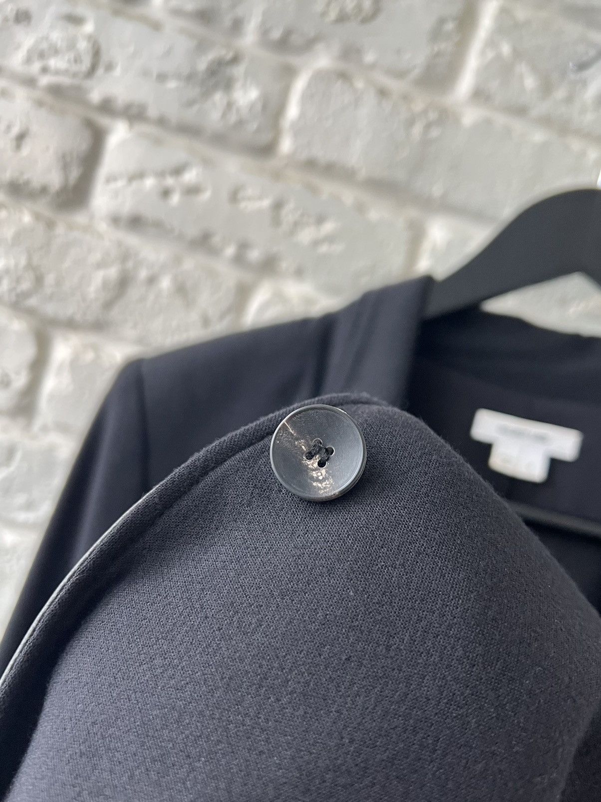 Helmut Lang Helmut Lang Noa Leather-Trim Black Wool Blazer Jacket Size S / US 4 / IT 40 - 7 Thumbnail
