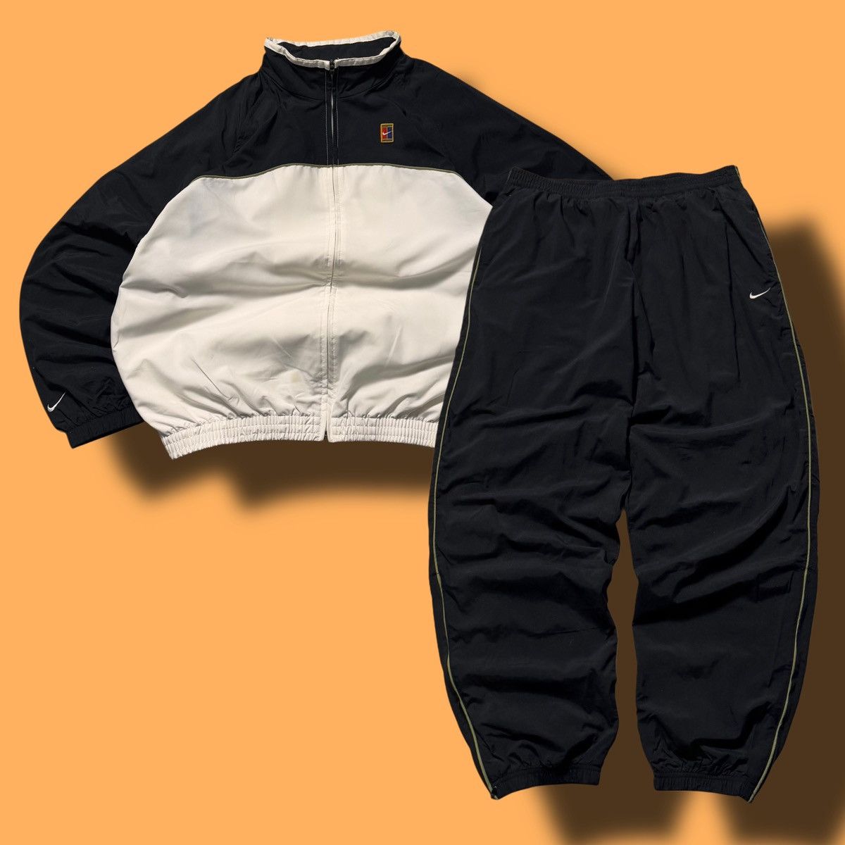 Nike × Vintage 90s Nike Vintage Nylon Challenge Court Oversize Tracksuit Size US L / EU 52-54 / 3 - 1 Thumbnail