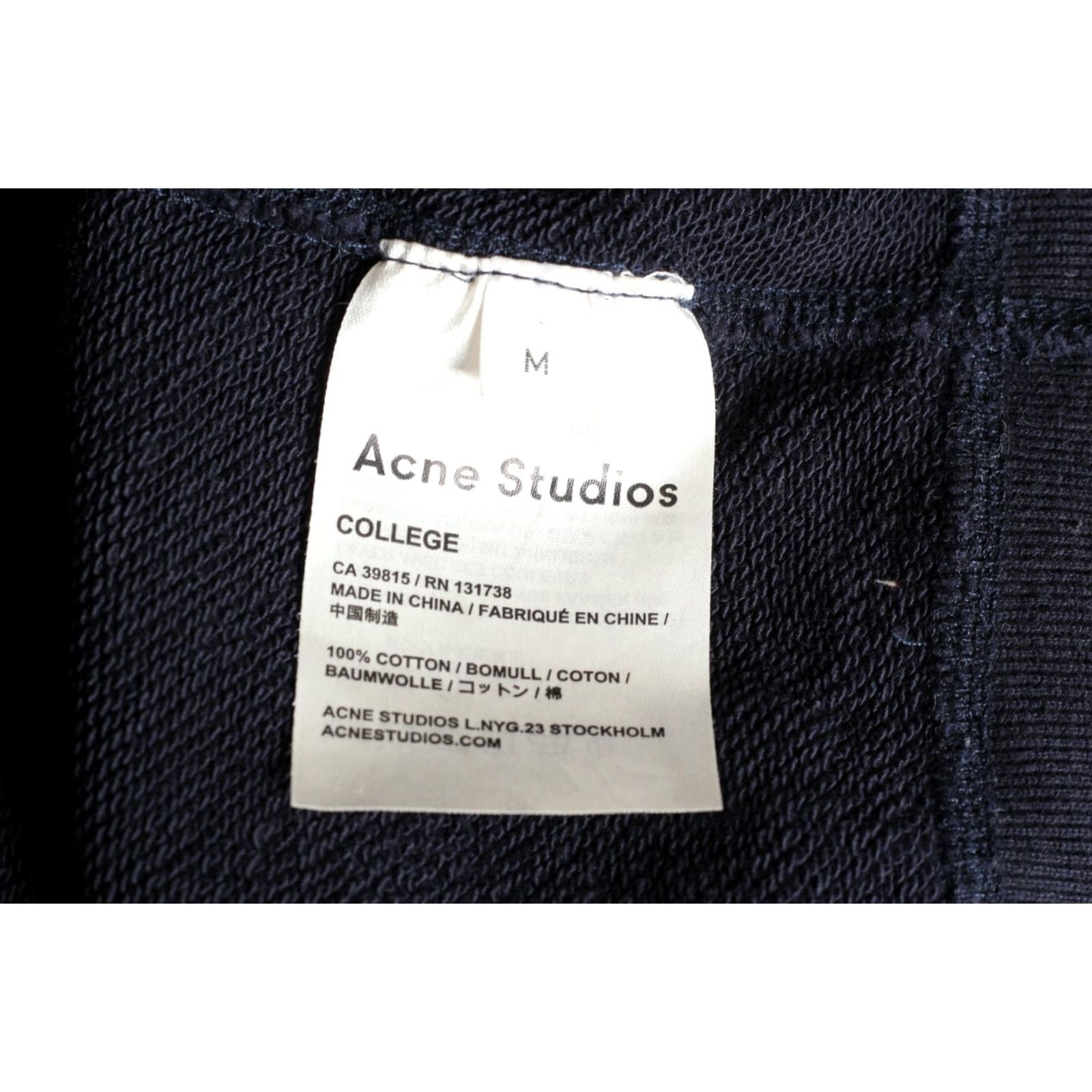 Acne Studios ACNE STUDIOS College Pullover Sweatshirt Men M Navy Blue VR0816 Size US M / EU 48-50 / 2 - 5 Thumbnail