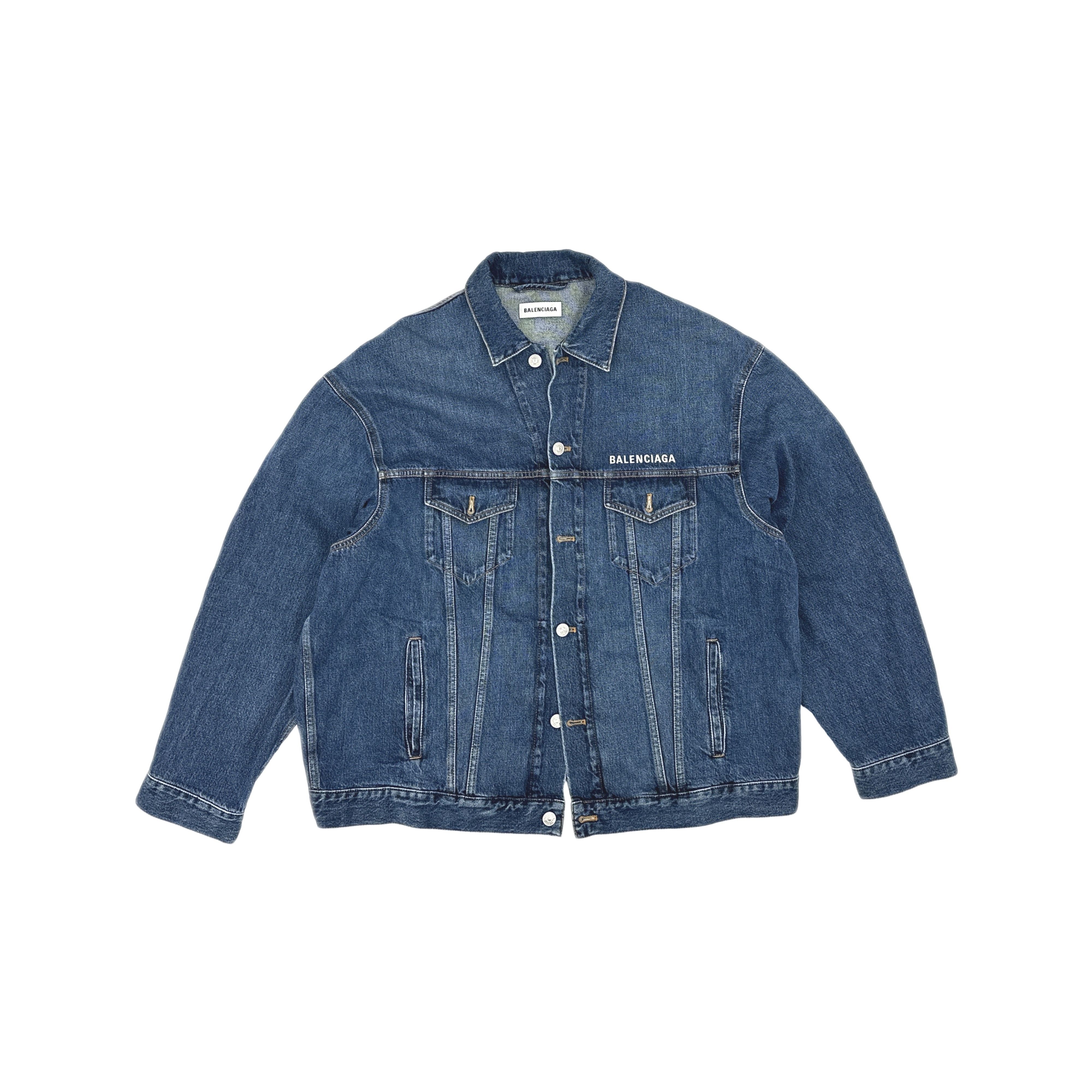 Balenciaga Balenciaga Embroidered Logo Denim Jacket 40 Size M / US 6-8 / IT 42-44 - 1 Thumbnail