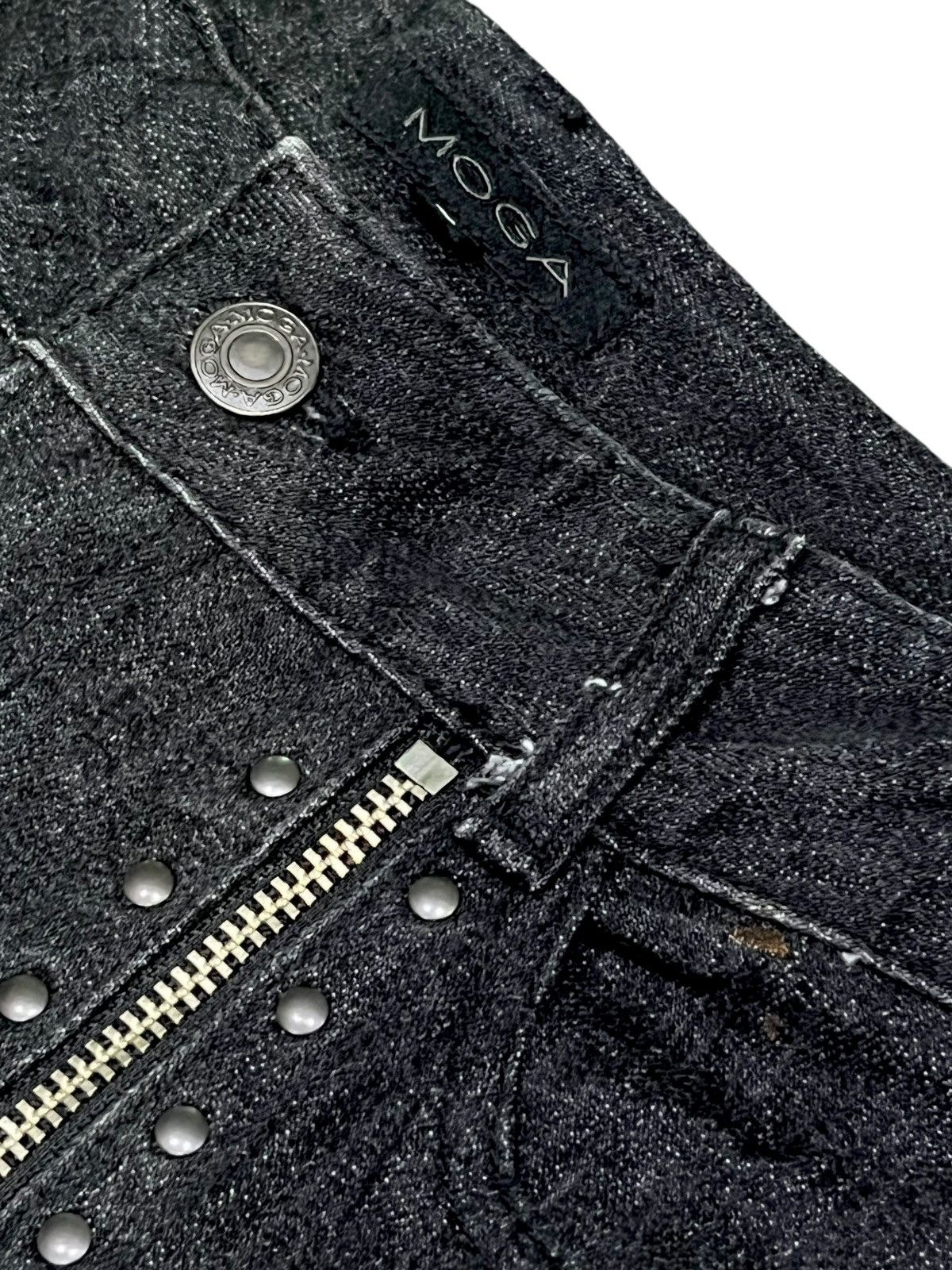 BIGI 🔥Vtg MOGA Punk Studded Long Zipper Stretchable Denim Flare Size 27" / US 4 / IT 40 - 9 Thumbnail