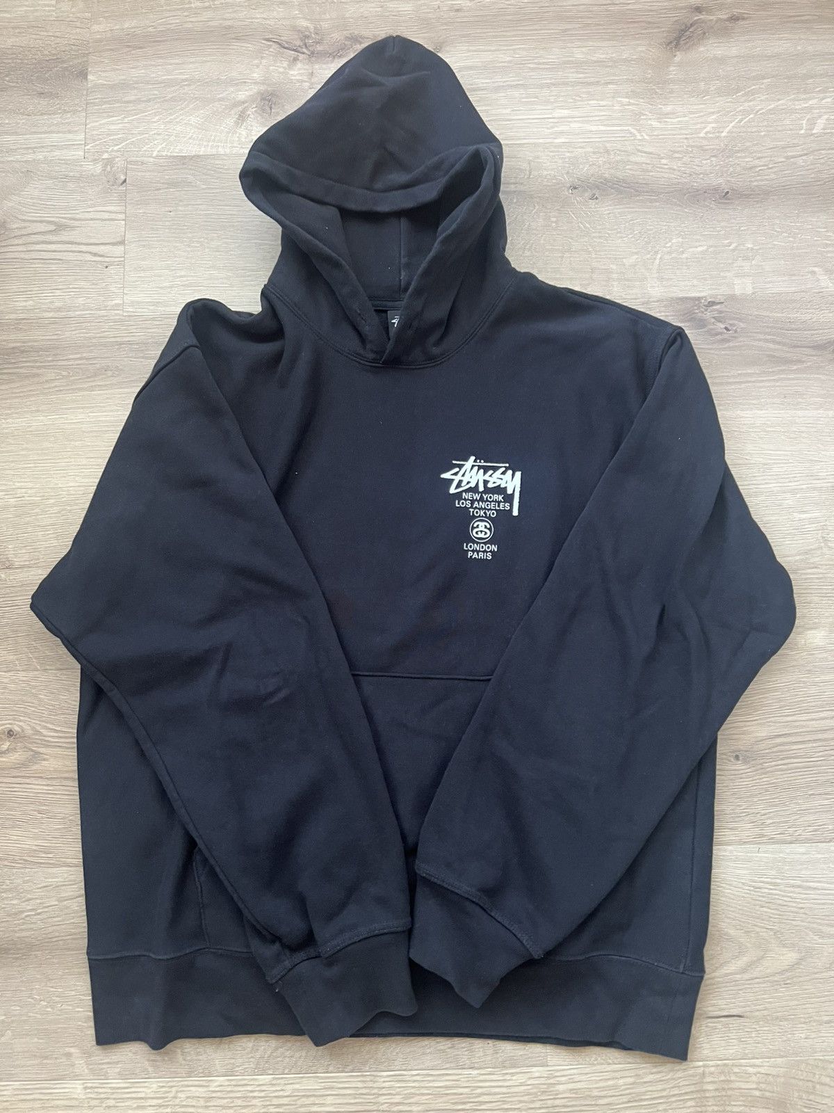 中古 STUSSY × Champion World Tour Hoodie Buy Stussy World Tour Zip Hoodie 'Moss' - 3973792 MOSS | GOAT