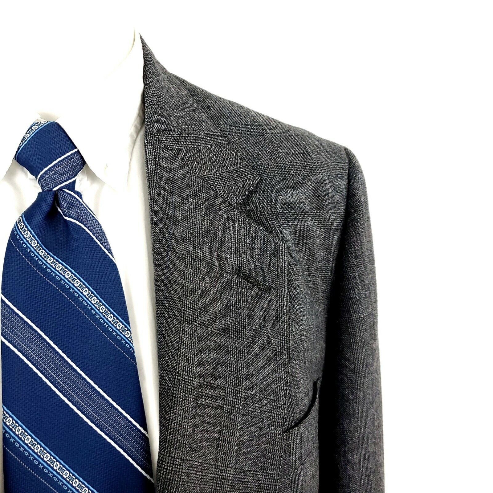 Hart Schaffner Marx Hart Schaffner Marx Wool 2 Button Sport Coat 40R Gray Plaid Size 40R - 2 Thumbnail