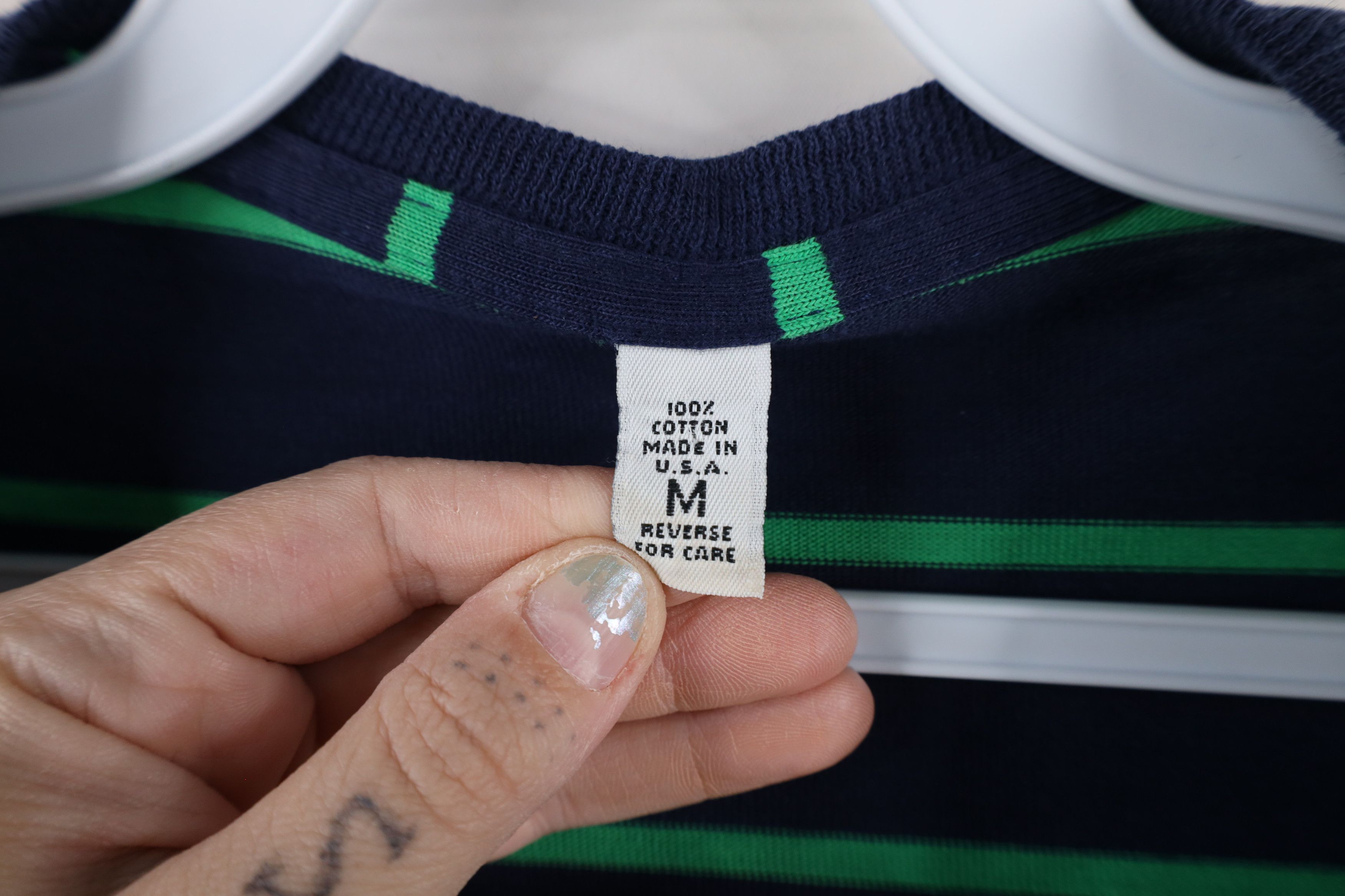 Vintage Vintage 90s Streetwear Striped Knit Short Sleeve T-Shirt USA Size US M / EU 48-50 / 2 - 9 Thumbnail