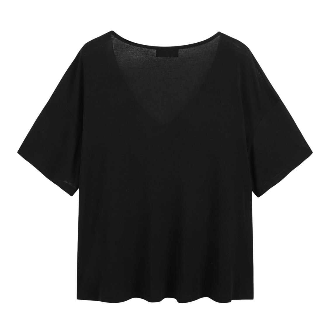 Cider Black V-Neck Oversize Short Sleeve Lightweight Casual Tee Size 3XL / US 20-22 - 4 Thumbnail
